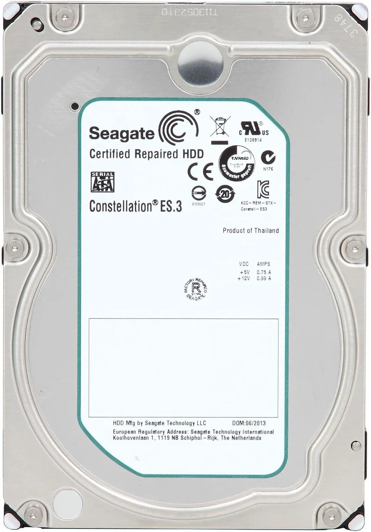 Alt view image 2 of 5 - Seagate Constellation ES.3 ST4000NM0033 4TB 7200 RPM 128MB Cache SATA 6.0Gb/s 3.5" Enterprise Internal Hard Drive Bare Drive