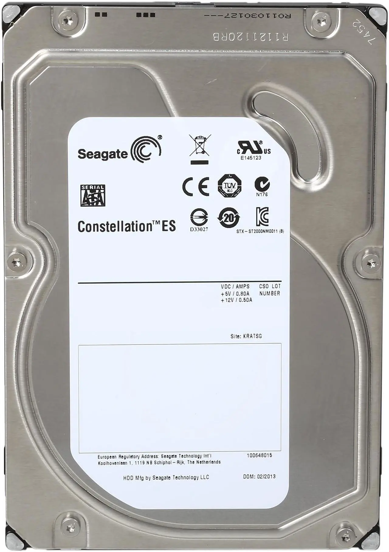 Alt view image 2 of 5 - Seagate Constellation ES ST1000NM0011 1TB 7200 RPM 64MB Cache SATA 6.0Gb/s 3.5" Enterprise Hard Drive Bare Drive