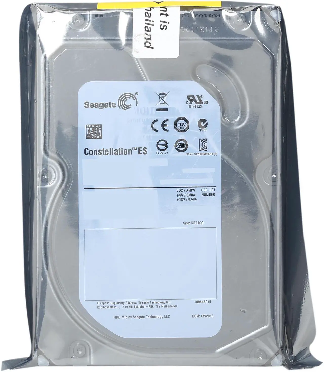 Alt view image 5 of 5 - Seagate Constellation ES ST1000NM0011 1TB 7200 RPM 64MB Cache SATA 6.0Gb/s 3.5" Enterprise Hard Drive Bare Drive