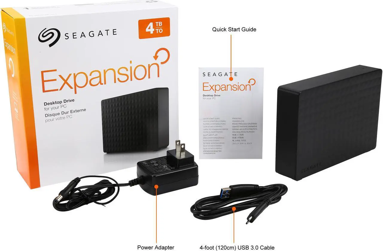 Alt view image 8 of 7 - Seagate Expansion 4TB USB 3.0 3.5" Desktop External Hard Drive STEB4000100 Black