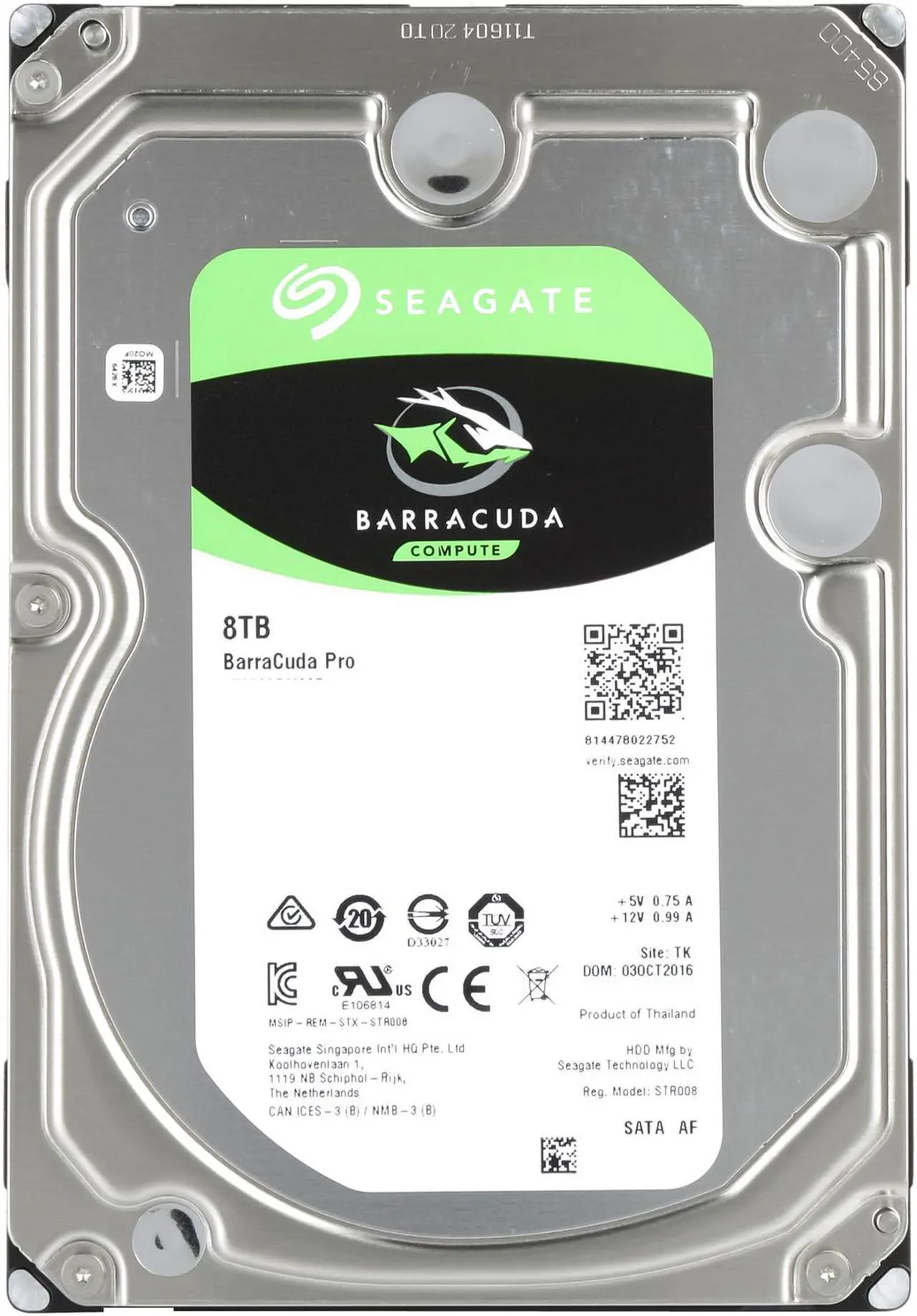 Alt view image 4 of 5 - Seagate BarraCuda Pro ST8000DM005 8TB 7200 RPM 256MB Cache SATA 6.0Gb/s 3.5" Hard Drive Bare Drive