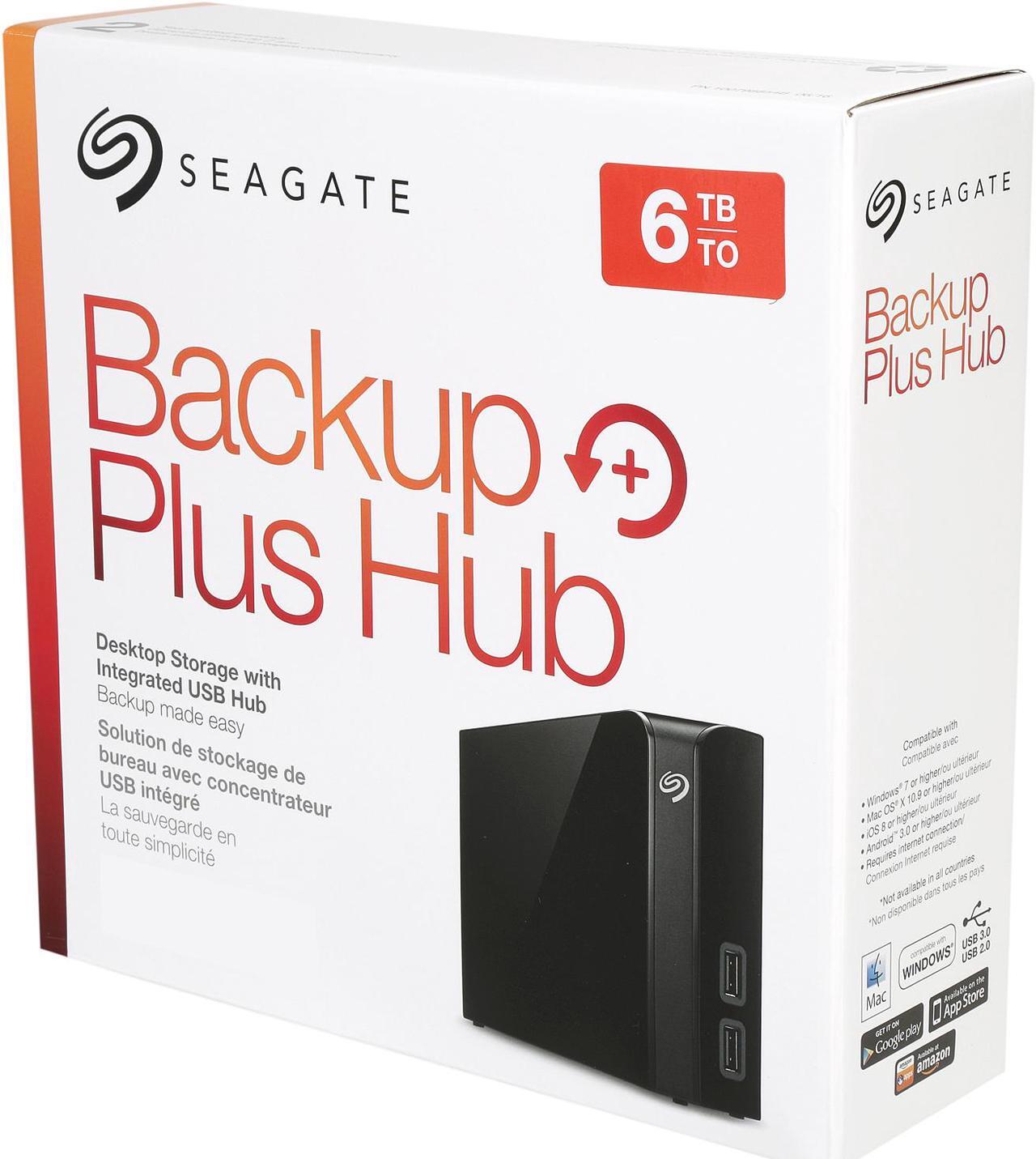 Alt view image 14 of 14 - Seagate Backup Plus Hub 6TB 2 x USB 3.0 Hard Drives - Desktop External STEL6000100 Black