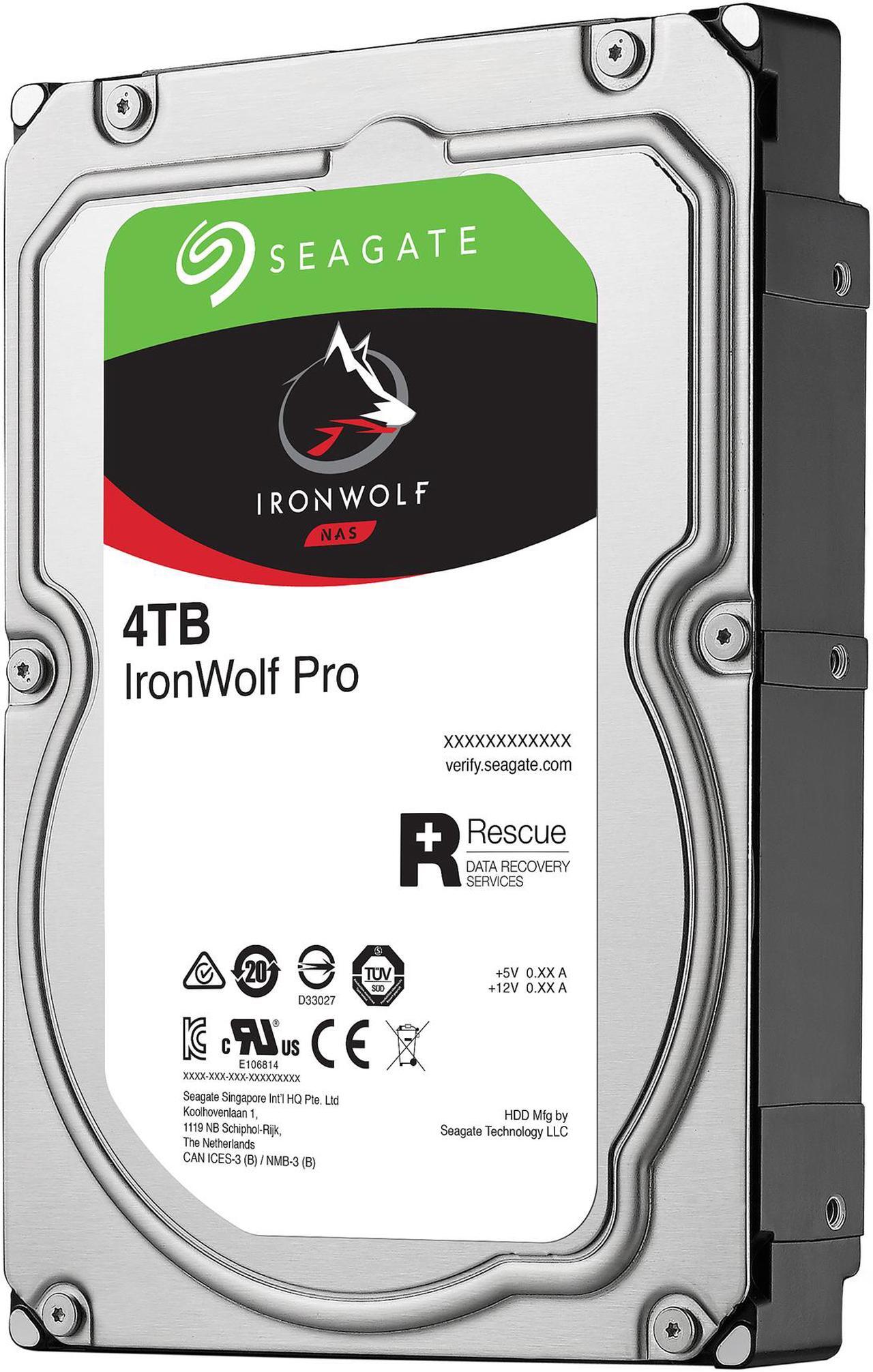 Alt view image 2 of 5 - Seagate IronWolf Pro 4TB NAS Hard Drive 7200 RPM 128MB Cache SATA 6.0Gb/s 3.5" Internal Hard Drive ST4000NE0025