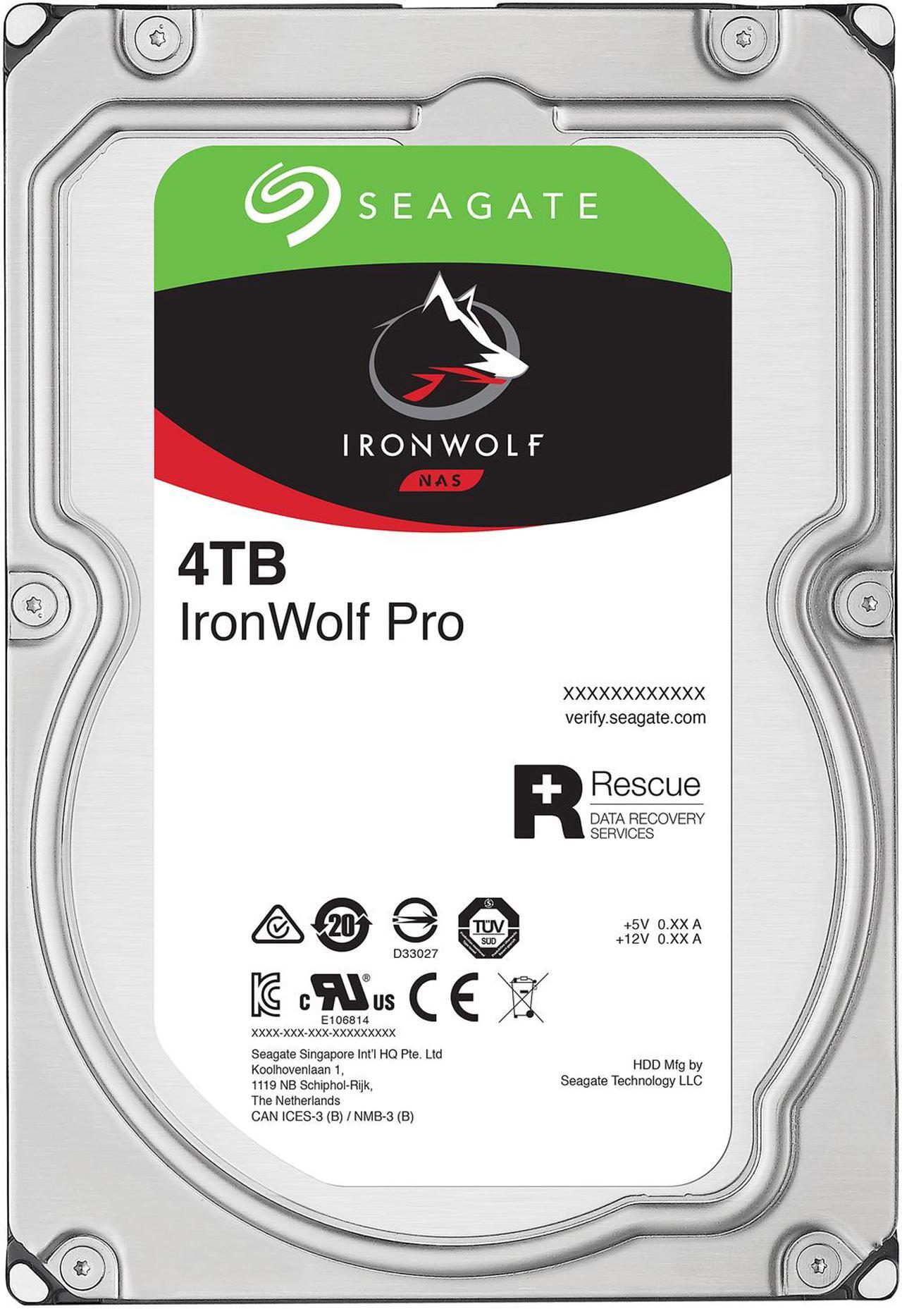 Alt view image 3 of 5 - Seagate IronWolf Pro 4TB NAS Hard Drive 7200 RPM 128MB Cache SATA 6.0Gb/s 3.5" Internal Hard Drive ST4000NE0025