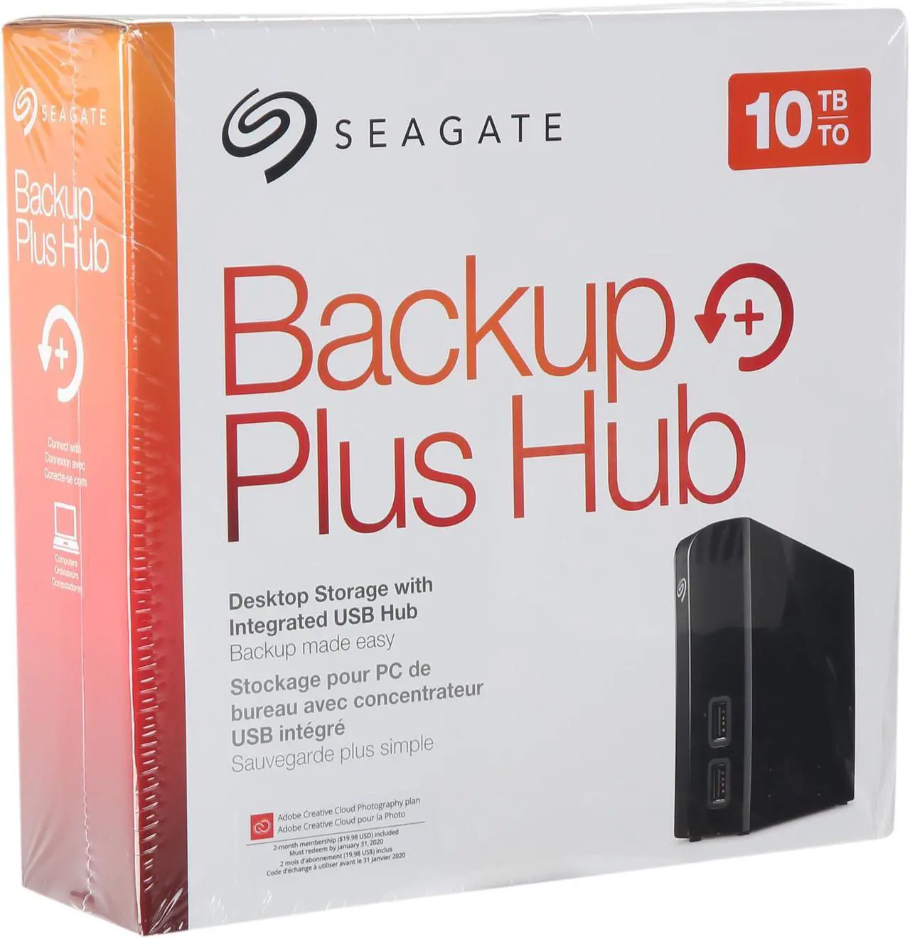 Alt view image 13 of 13 - Seagate Backup Plus Hub 10TB USB 3.0 3.5" Desktop External Hard Drive STEL10000400 Black