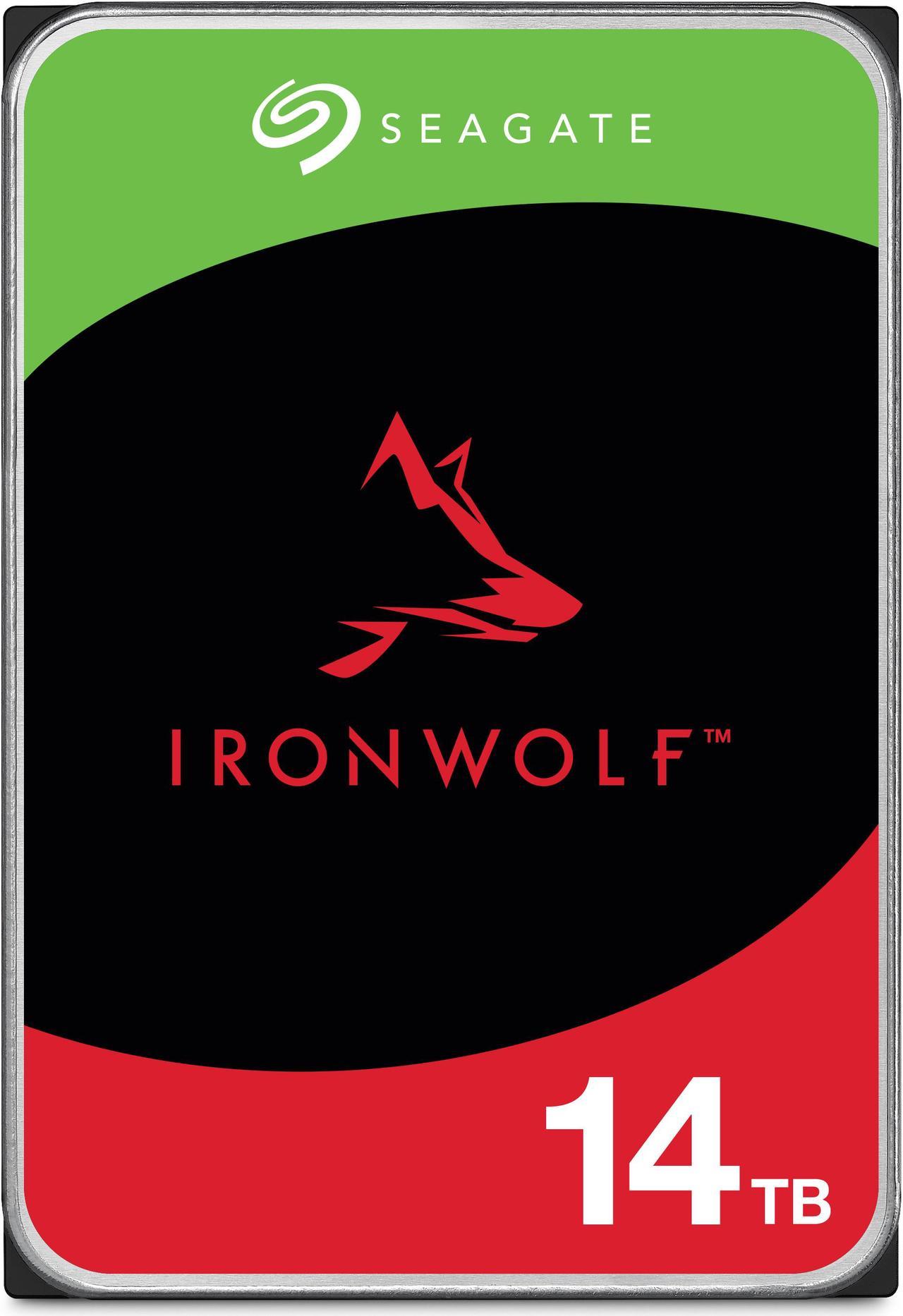 Seagate IronWolf 14TB NAS Hard Drive 7200 RPM 256MB Cache SATA 6.0Gb/s CMR 3.5" Internal HDD for RAID Network Attached Storage ST14000VN0008