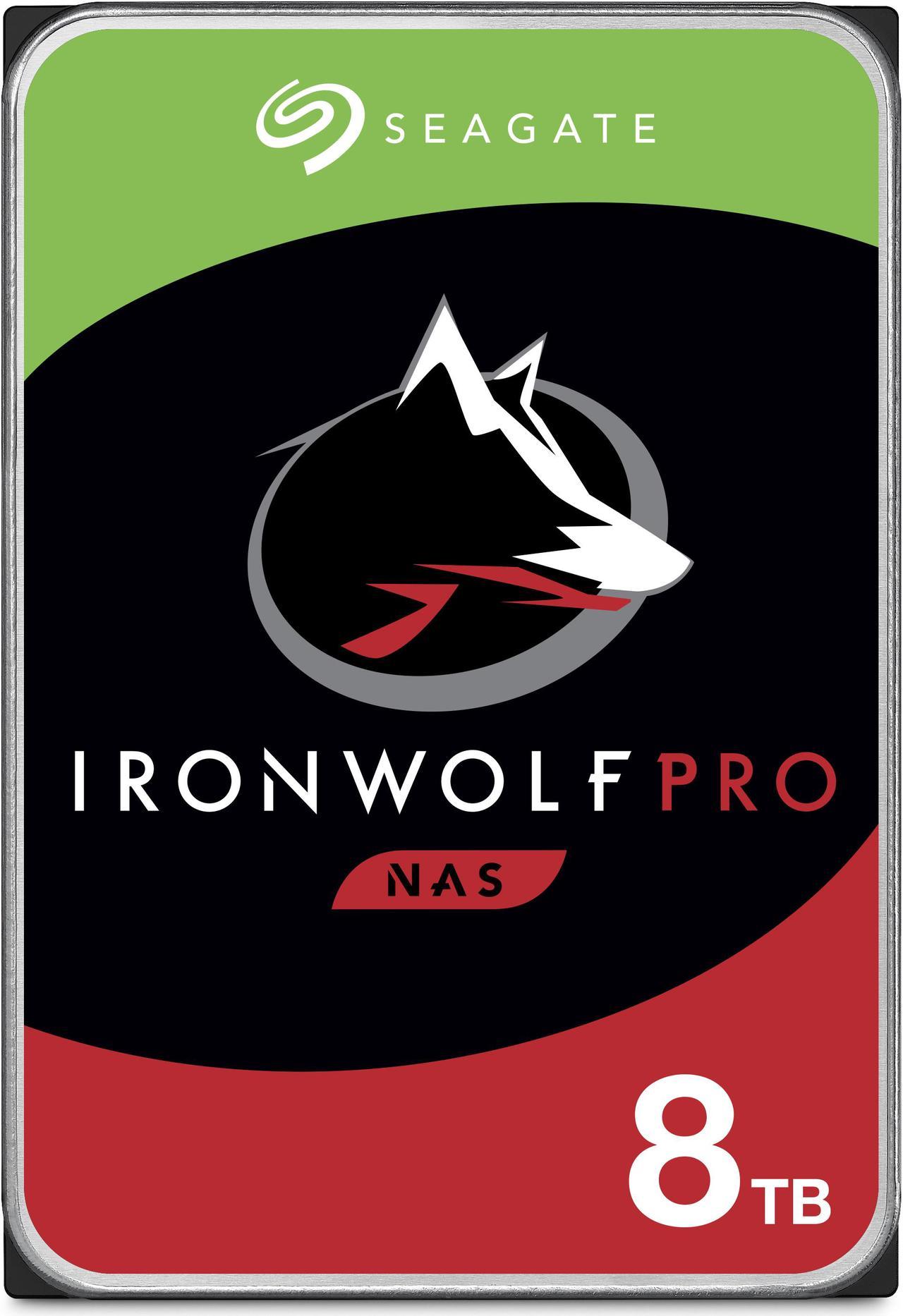 Seagate IronWolf Pro 8TB NAS Hard Drive 7200 RPM 256MB Cache CMR SATA 6.0Gb/s 3.5" Internal HDD ST8000NE001