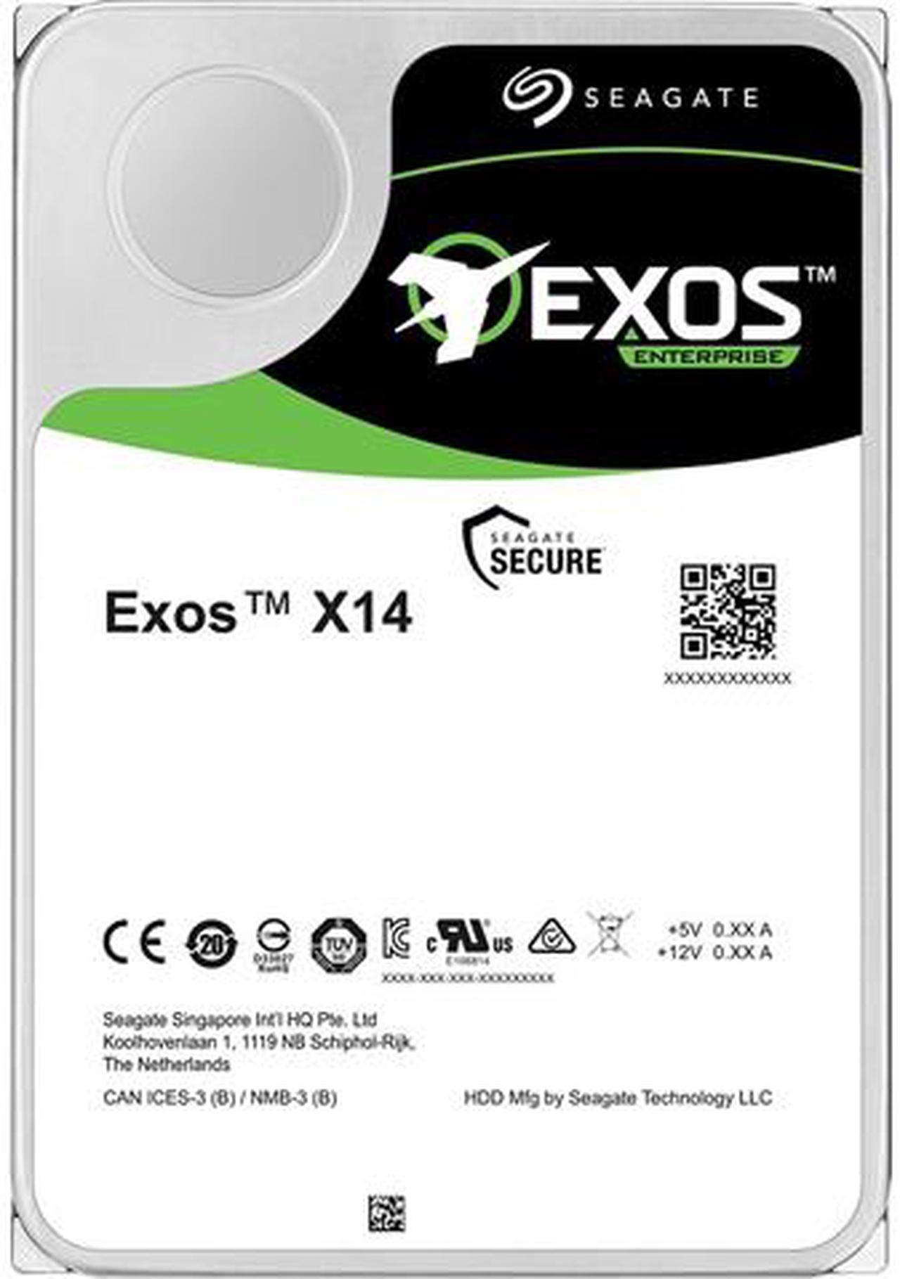 Seagate Exos X14 ST10000NM0478 10TB 7200 RPM 256MB Cache SATA 6.0Gb/s 3.5" Internal Hard Drive, 512e Bare Drive