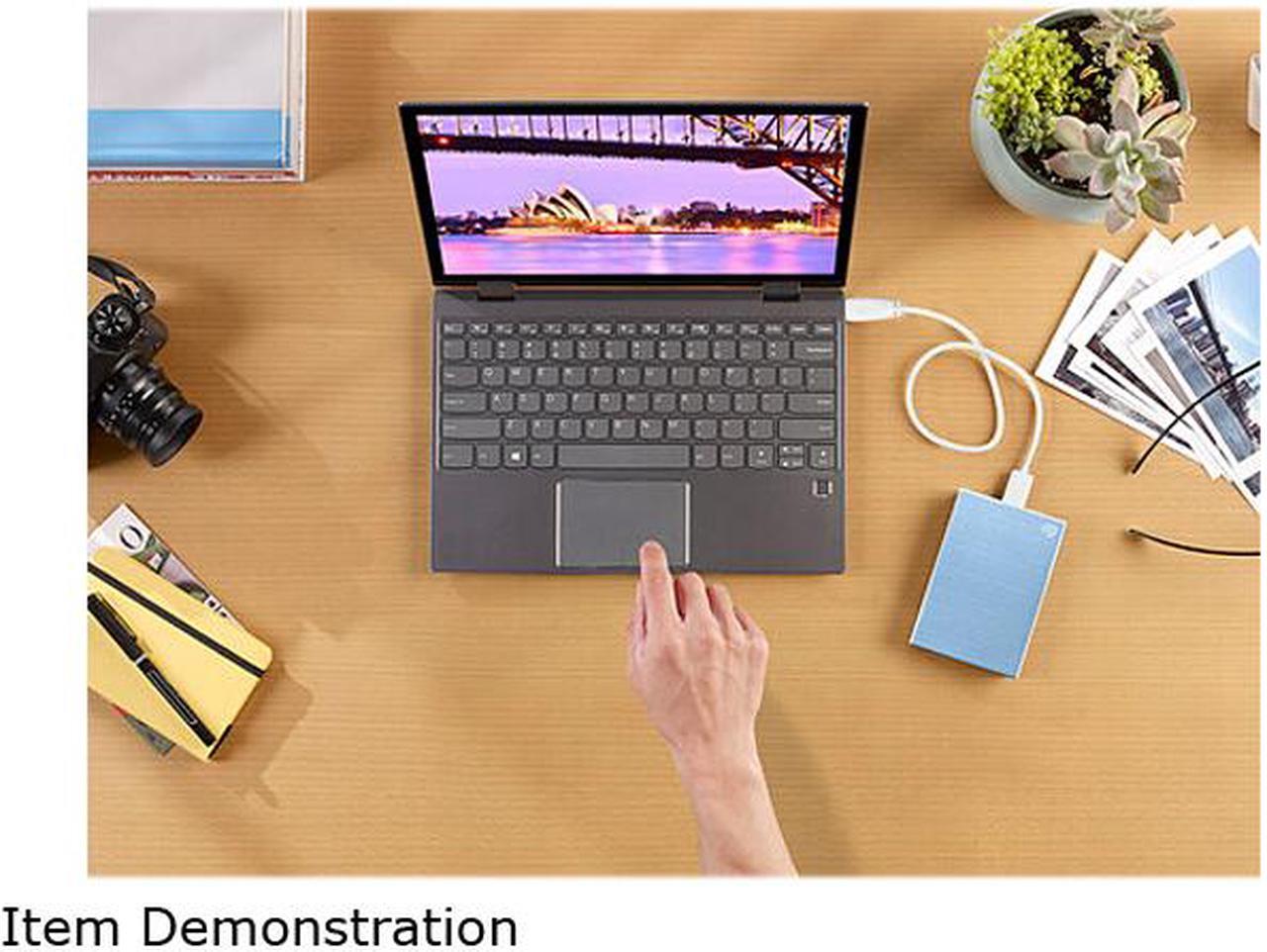 Alt view image 8 of 9 - Seagate 2TB One Touch Portable Hard Drive USB 3.2 Gen 1 (USB 3.0) Model STKB2000402 Light Blue