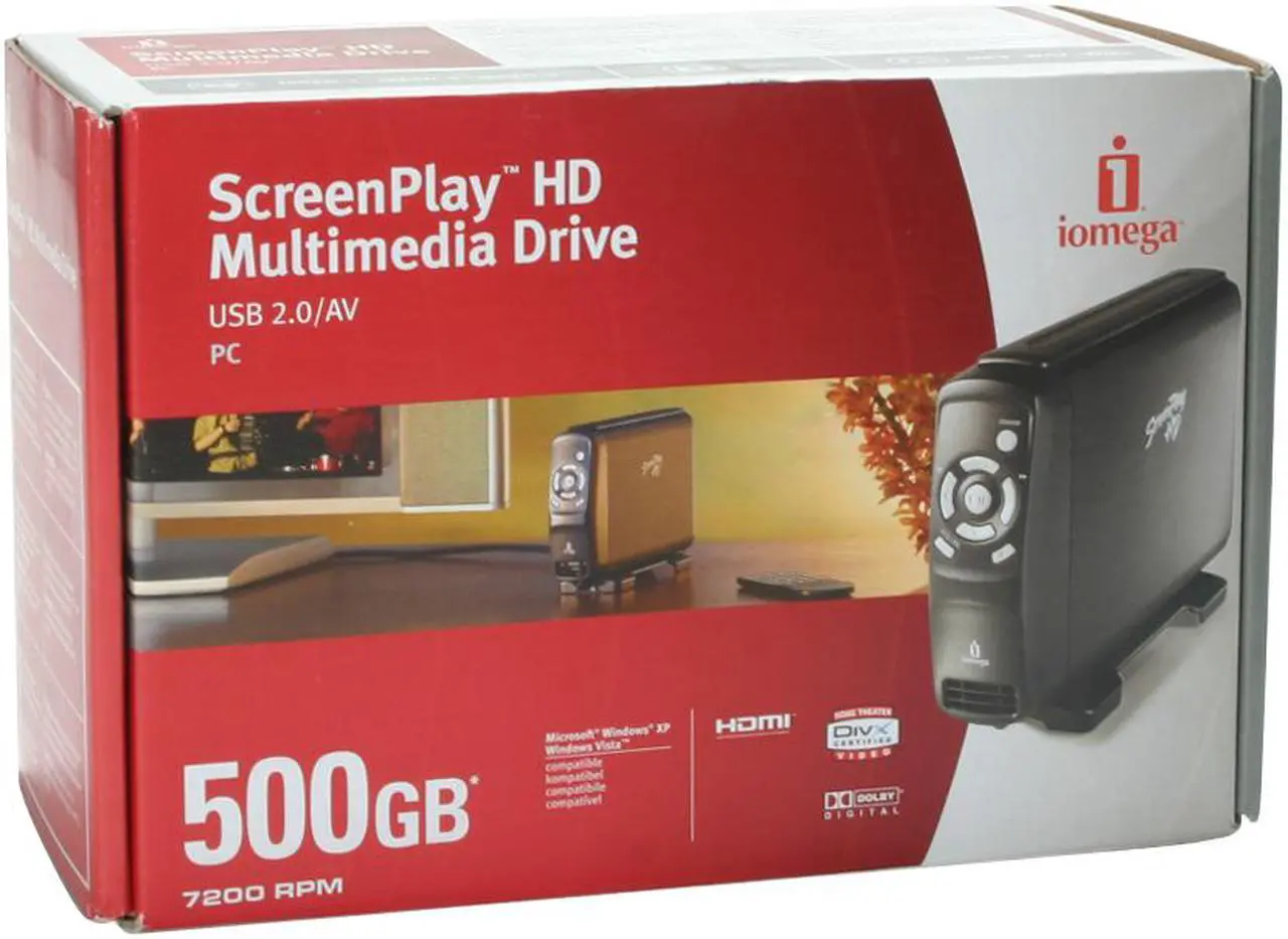 Alt view image 8 of 8 - iomega 34200 ScreenPlay HD Multimedia Drive, USB 2.0/AV, 500GB