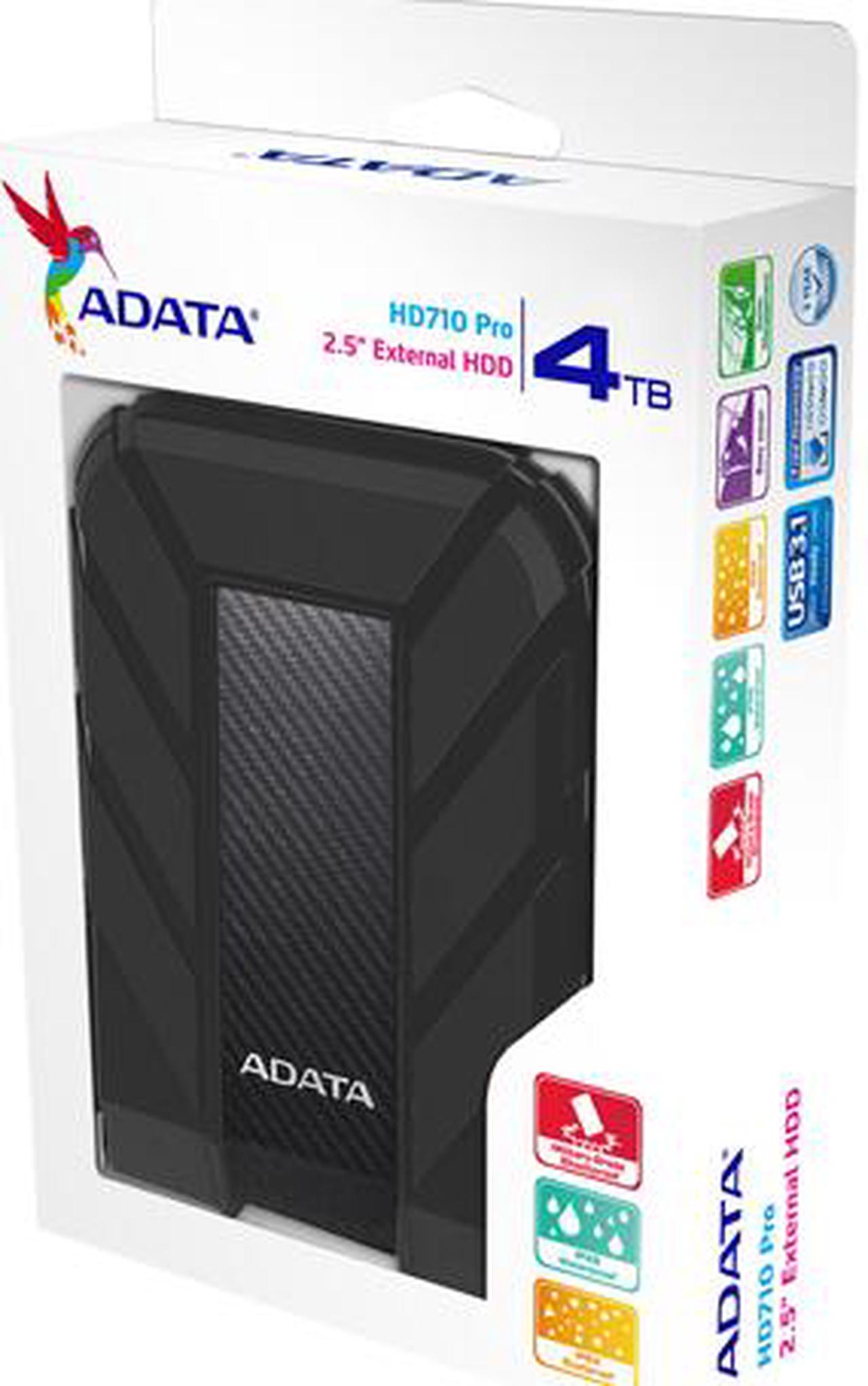 ADATA 4TB HD710P Portable Hard Drive USB 3.1 Model AHD710P-4TU31-CBK Black