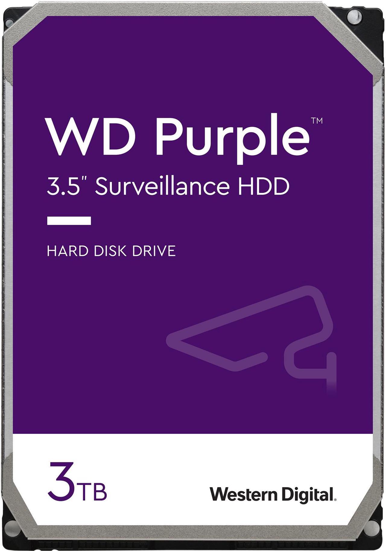 WD Purple 3TB Surveillance Hard Disk Drive - 5400 RPM Class SATA 6Gb/s 64MB Cache 3.5 Inch WD30PURZ