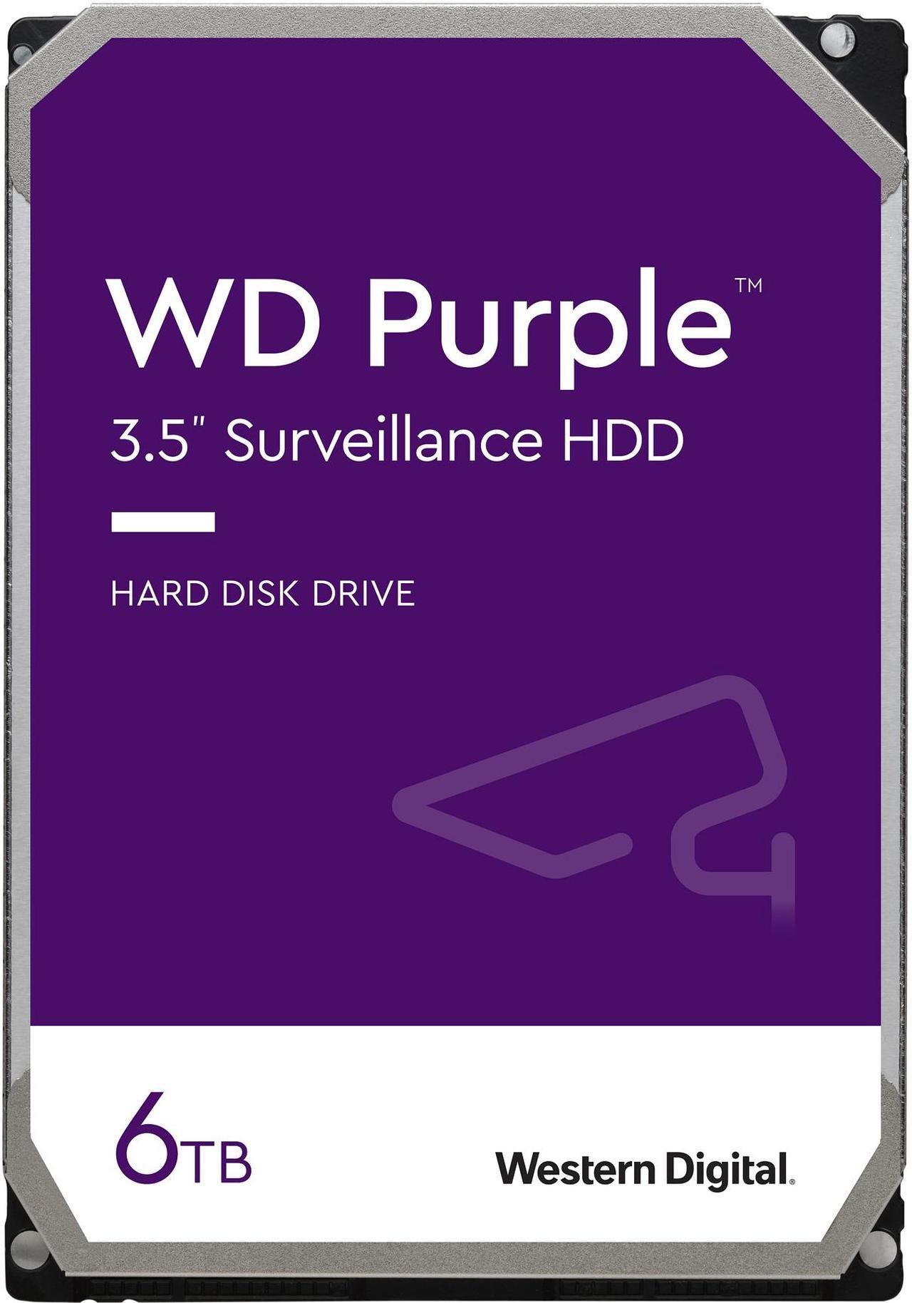 Main image of WD Purple 6TB Surveillance Hard Disk Drive - 5700 RPM Class SATA 6Gb/s 64MB Cache 3.5 Inch WD60PURZ