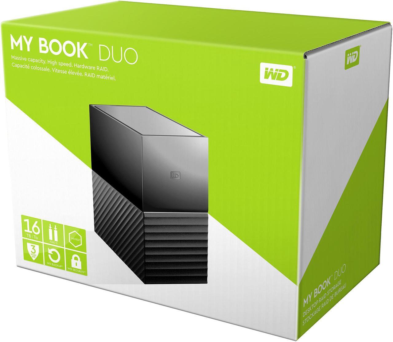 Alt view image 10 of 10 - WD 16TB My Book Duo Desktop RAID External Hard Drive 256-Bit AES Encryption - USB 3.2 Gen1 (WDBFBE0160JBK-NESN)