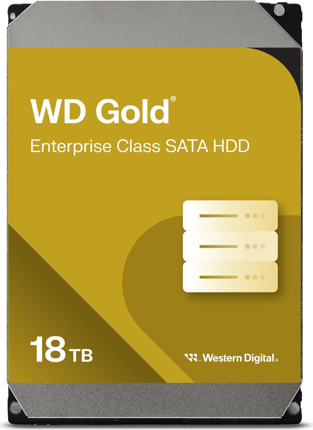 Western Digital 18TB WD Gold Enterprise Class Internal Hard Drive - 7200 RPM Class, SATA 6 Gb/s, 512 MB Cache, 3.5" - WD181KRYZ