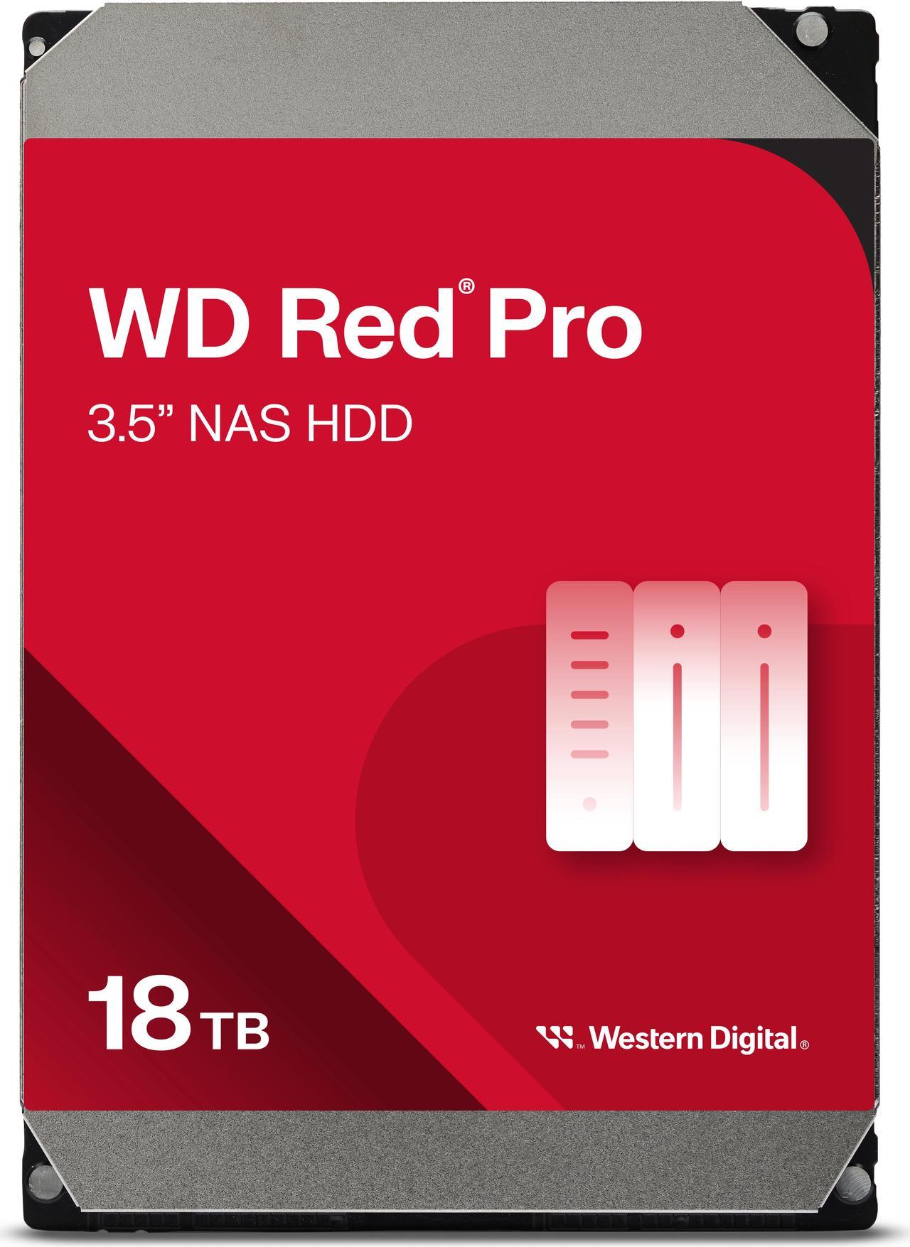 Western Digital 18TB WD Red Pro NAS Internal Hard Drive HDD - 7200 RPM, SATA 6 Gb/s, CMR, 256 MB Cache, 3.5" - WD181KFGX