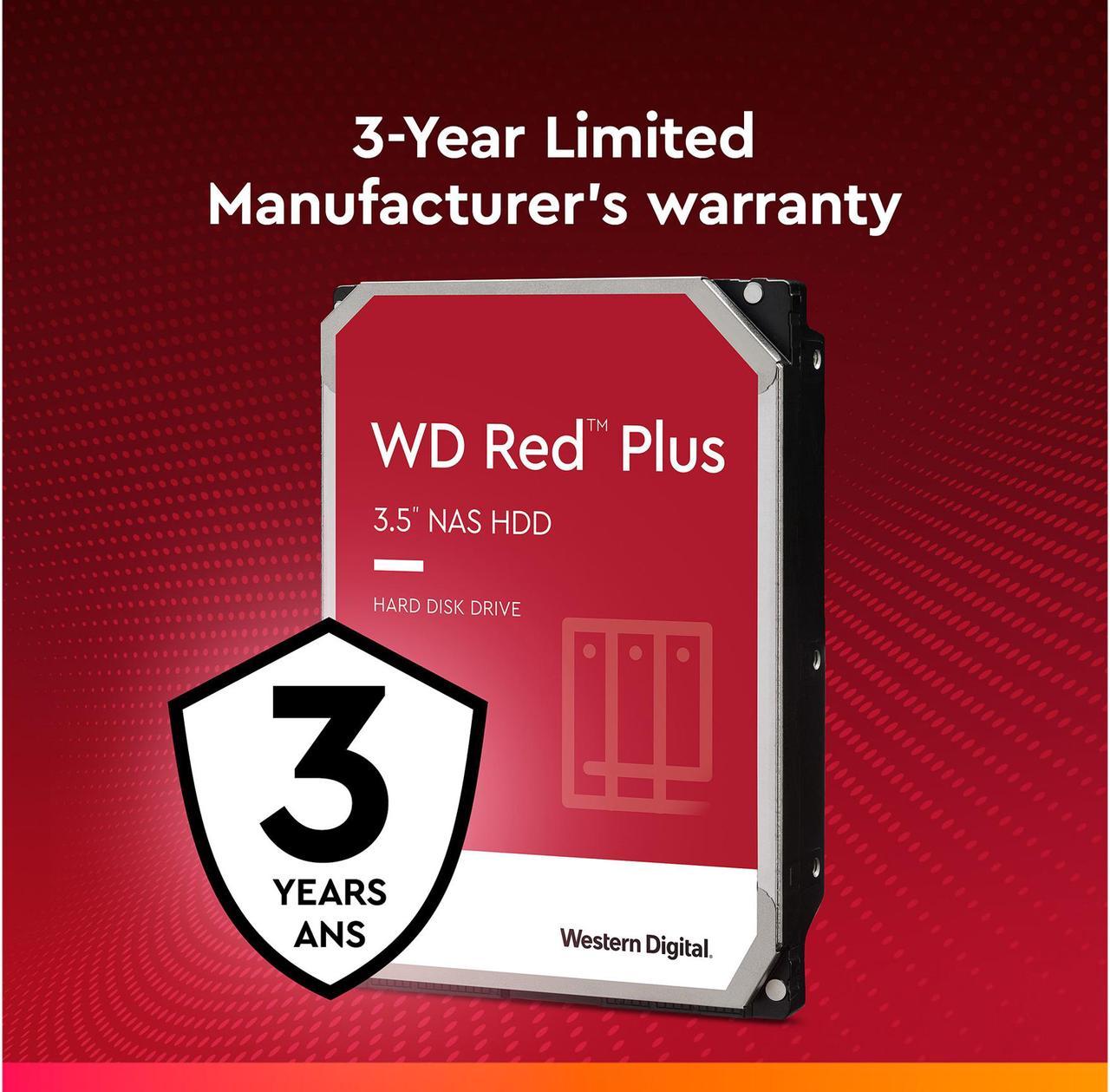 Alt view image 7 of 7 - WD Red Plus 14TB NAS Hard Disk Drive - 7200 RPM Class SATA 6Gb/s, CMR, 512MB Cache, 3.5 Inch - WD140EFGX