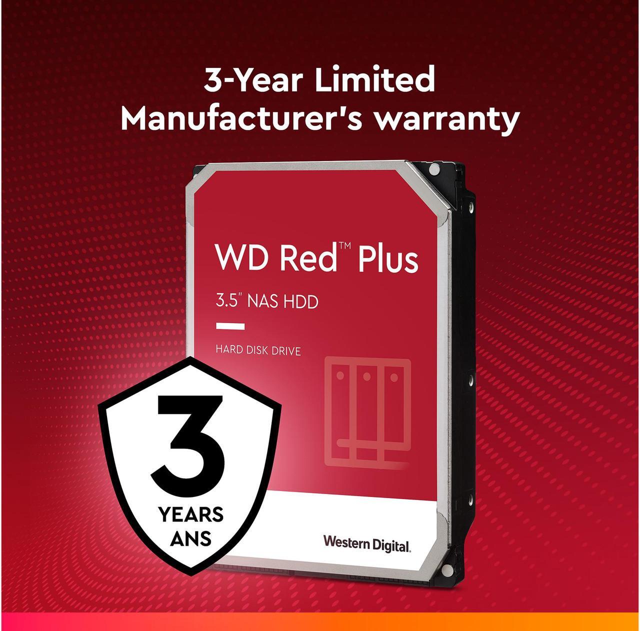 Alt view image 5 of 6 - WD Red Plus 8TB NAS Hard Disk Drive - 5640 RPM Class SATA 6Gb/s, CMR, 128MB Cache, 3.5 Inch - WD80EFZX