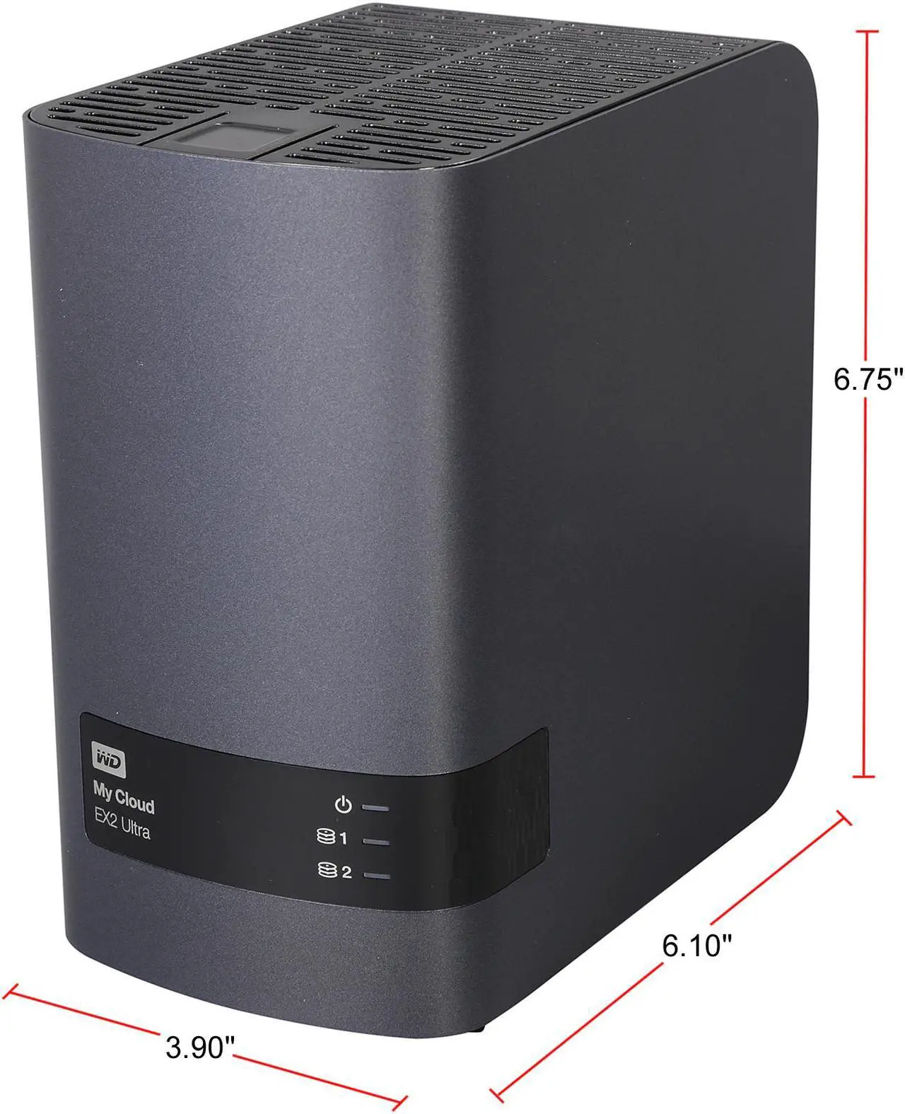 Alt view image 3 of 9 - WD 8TB My Cloud EX2 Ultra NAS - Network Attached Storage - Dual-Core Processor (WDBVBZ0080JCH-NESN)