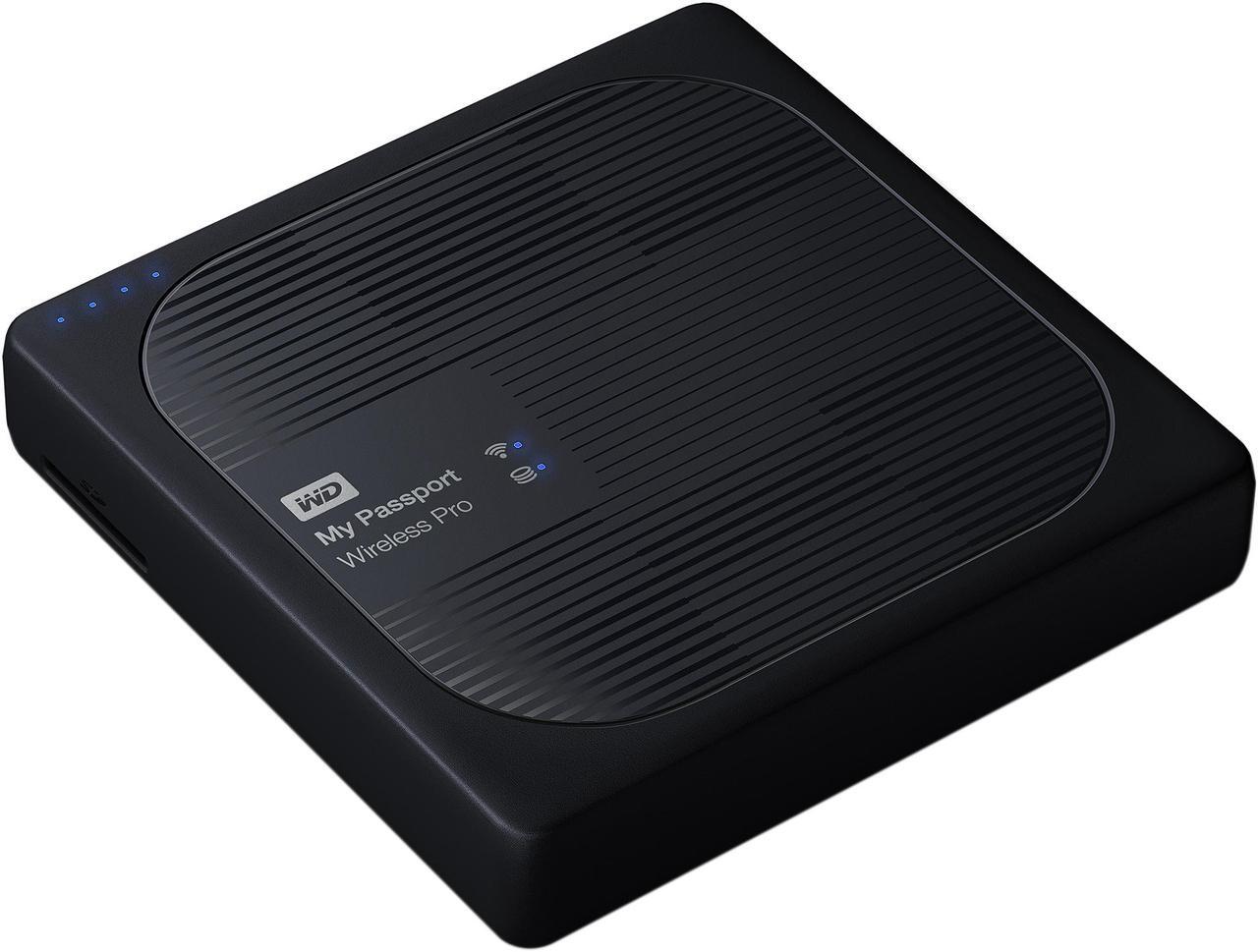 Main image of WD 4TB My Passport Wireless Pro Portable External Hard Drive - WiFi AC, SD, USB 3.0 - WDBSMT0040BBK-NESN
