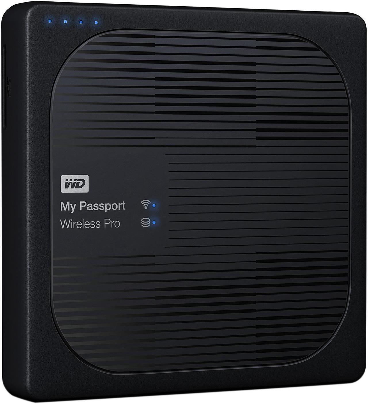Alt view image 3 of 6 - WD 4TB My Passport Wireless Pro Portable External Hard Drive - WiFi AC, SD, USB 3.0 - WDBSMT0040BBK-NESN