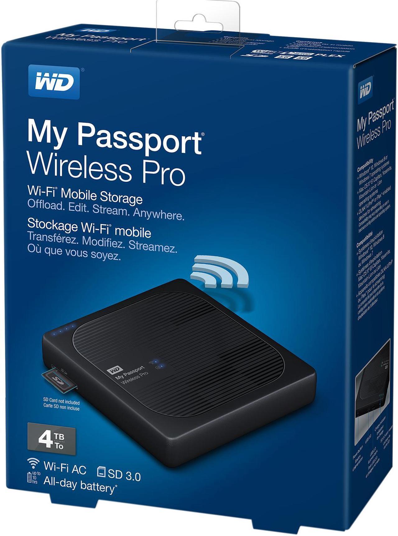 Alt view image 6 of 6 - WD 4TB My Passport Wireless Pro Portable External Hard Drive - WiFi AC, SD, USB 3.0 - WDBSMT0040BBK-NESN