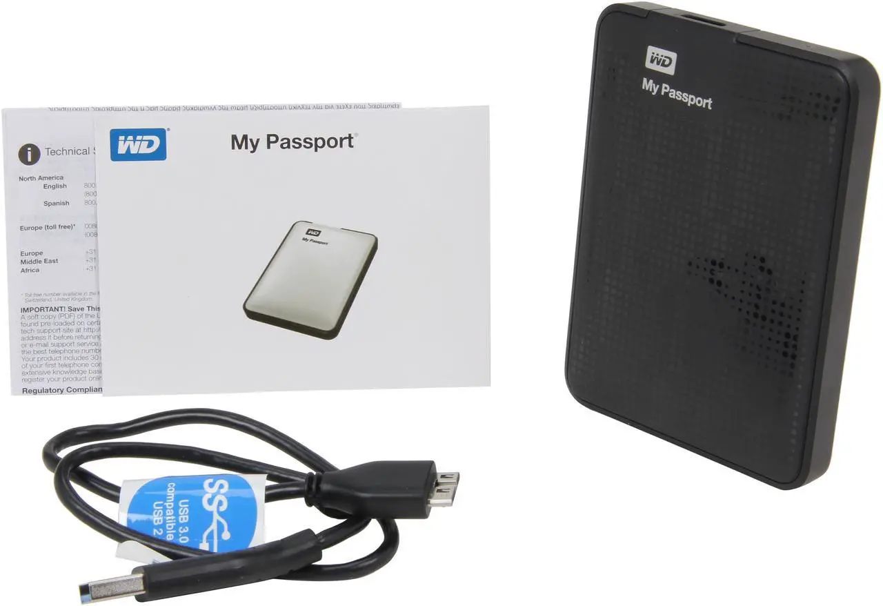 Alt view image 5 of 6 - WD 500GB My Passport Portable Hard Drive USB 3.0/USB 2.0 Model WDBKXH5000ABK-NESN Black
