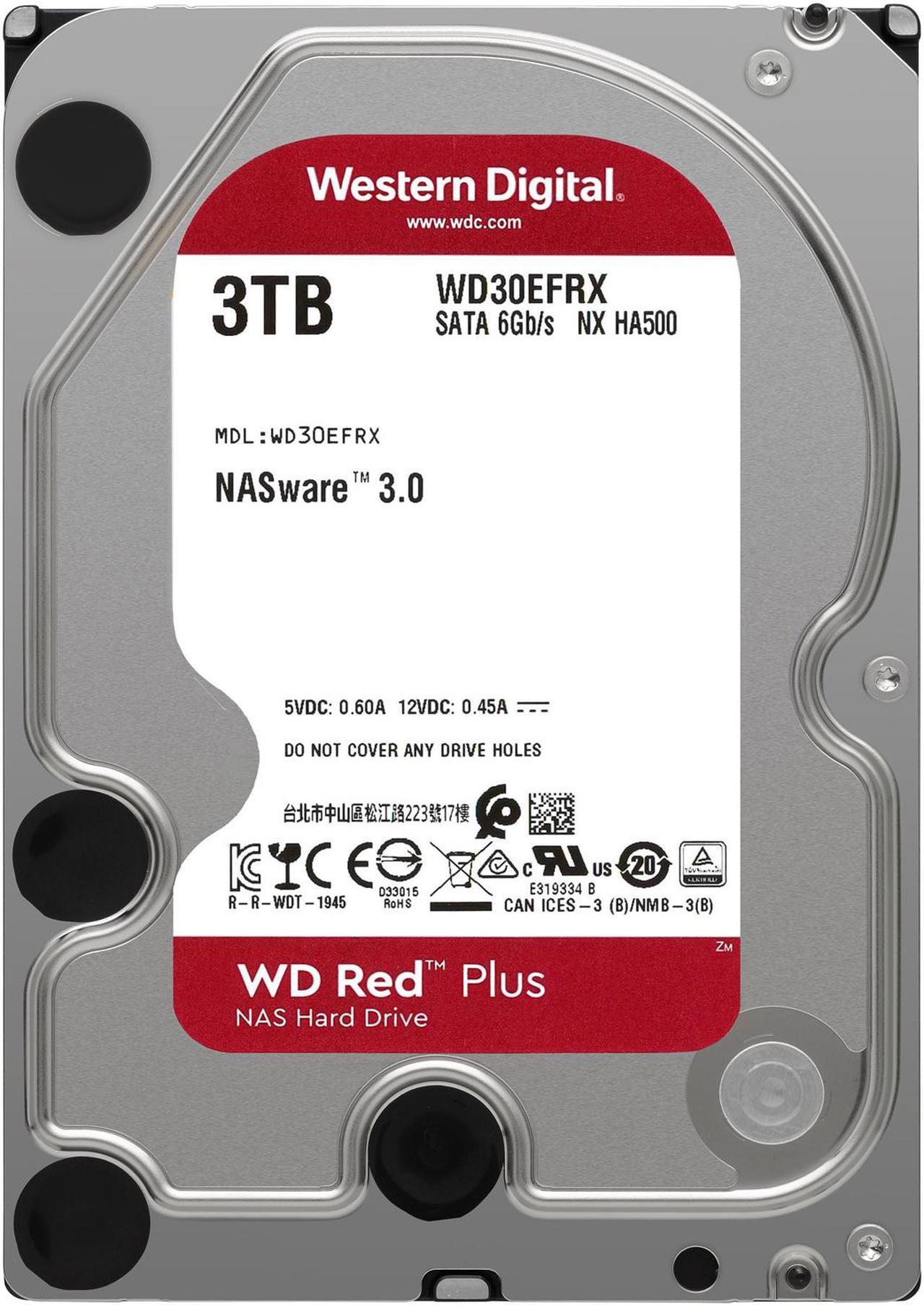 Alt view image 3 of 4 - WD Red Plus 3TB NAS Hard Disk Drive - 5400 RPM Class SATA 6Gb/s, CMR, 64MB Cache, 3.5 Inch - WD30EFRX