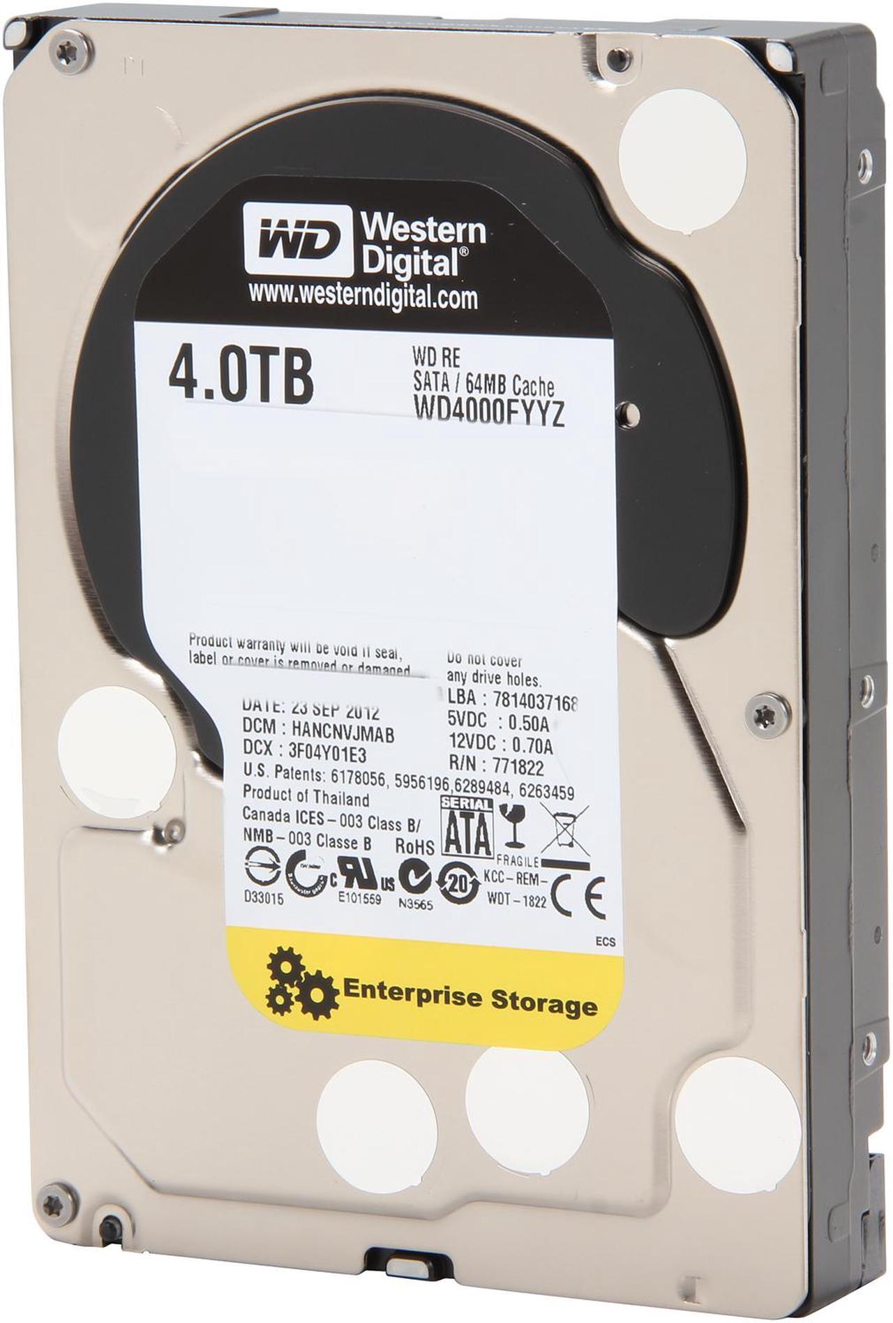 Alt view image 2 of 5 - WD Re 4TB Datacenter Capacity Hard Disk Drive - 7200 RPM Class SATA 6Gb/s 64MB Cache 3.5 inch WD4000FYYZ