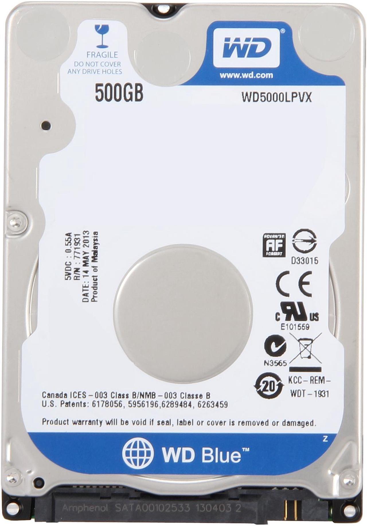Alt view image 4 of 5 - WD Blue 500GB Mobile 7.00mm Hard Disk Drive - 5400 RPM SATA 6 Gb/s 2.5 Inch - WD5000LPVX