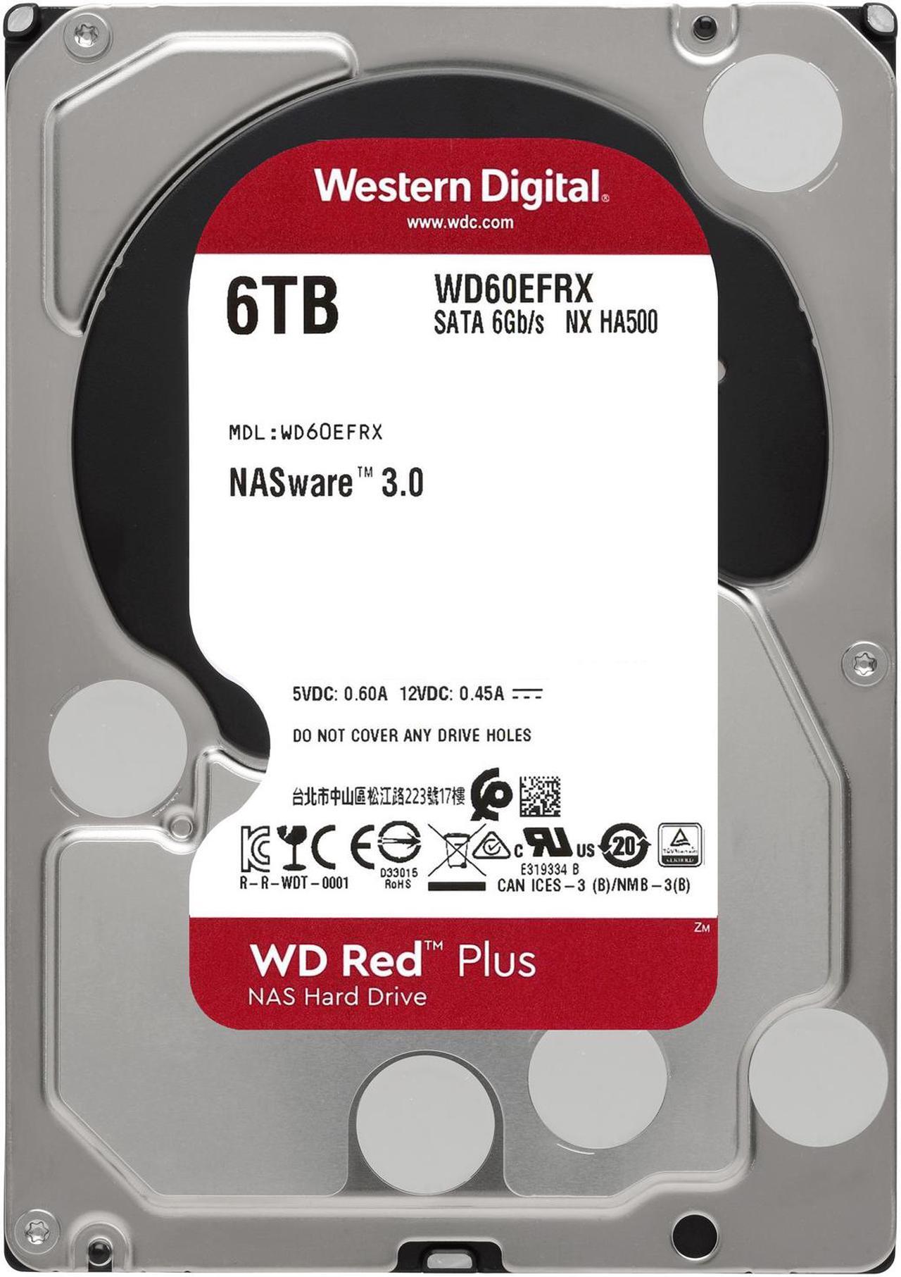 Alt view image 3 of 4 - WD Red Plus 6TB NAS Hard Disk Drive - 5400 RPM Class SATA 6Gb/s, CMR, 64MB Cache, 3.5 Inch - WD60EFRX