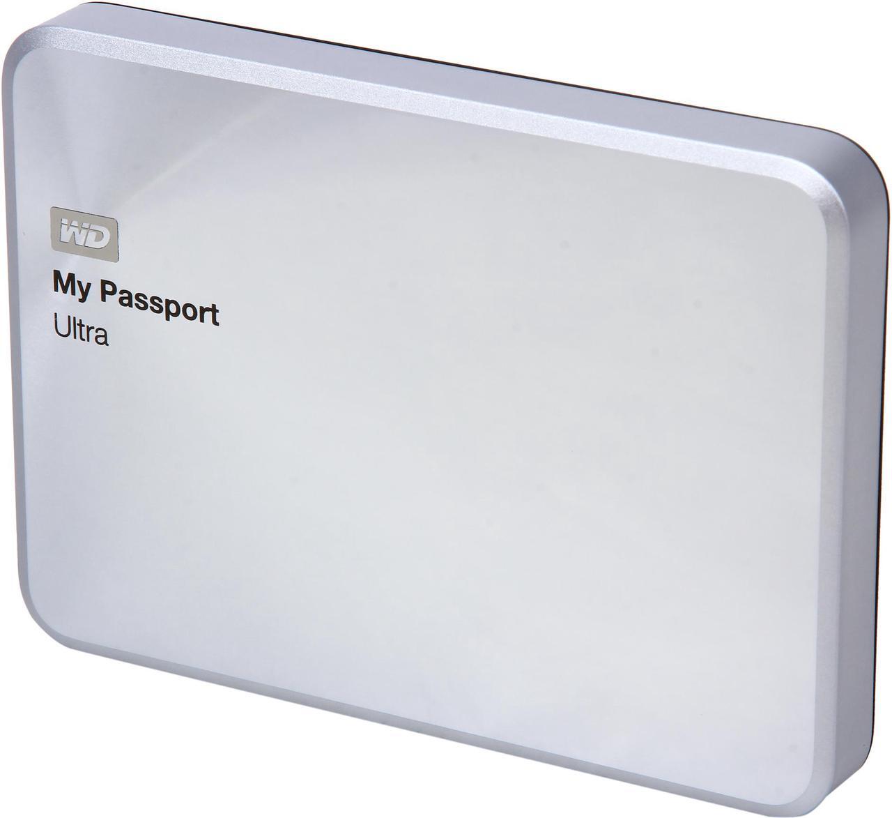 Main image of WD 1TB Silver My Passport Ultra Metal Edition Portable External Hard Drive - USB 3.0 - WDBTYH0010BSL-NESN