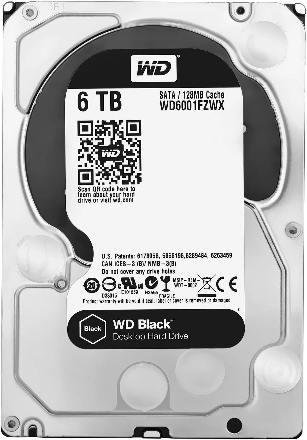 Alt view image 2 of 3 - WD Black 6TB Performance Desktop Hard Disk Drive - 7200 RPM SATA 6Gb/s 128MB Cache 3.5 Inch - WD6001FZWX