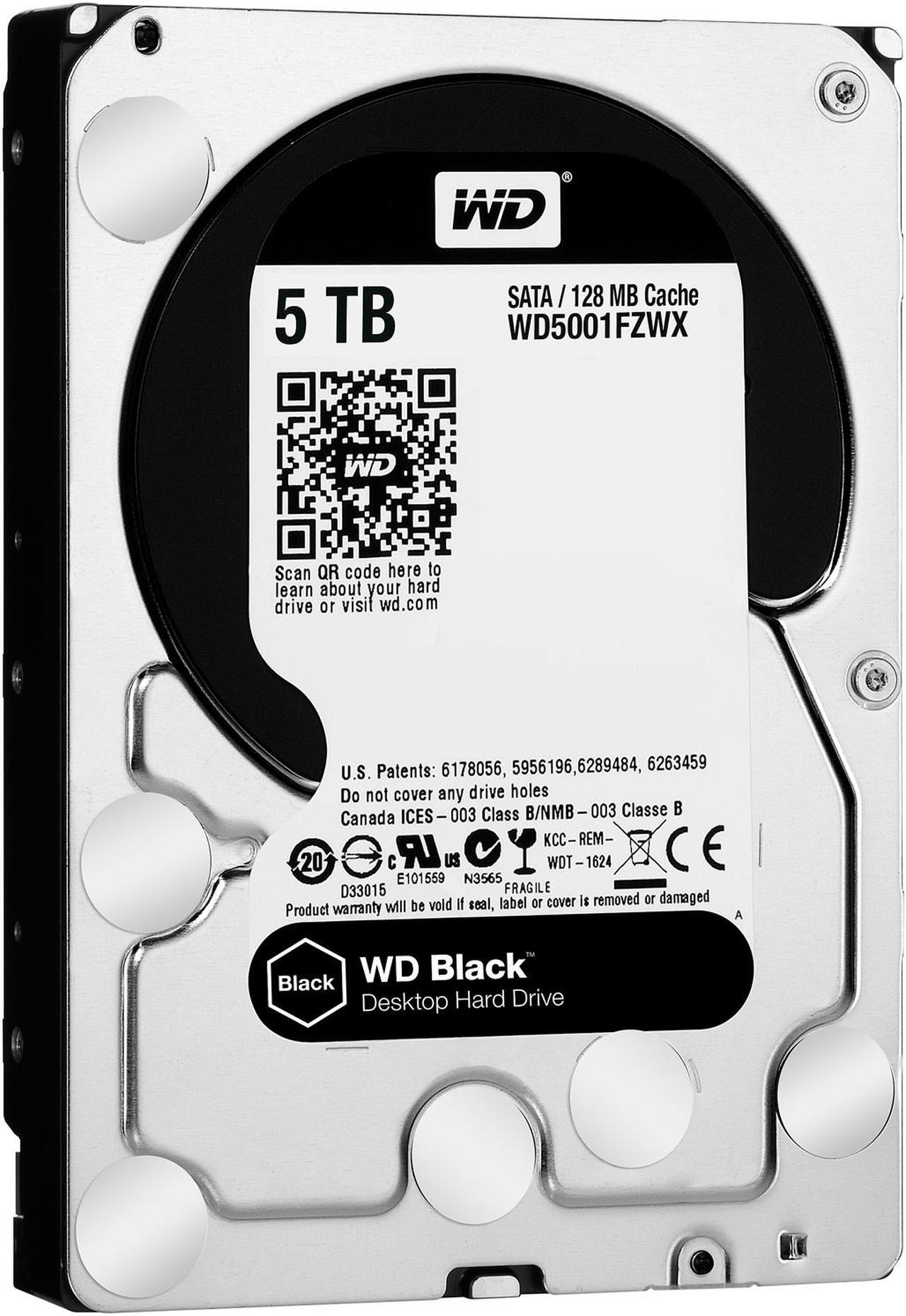 Alt view image 3 of 3 - WD Black 5TB Performance Desktop Hard Disk Drive - 7200 RPM SATA 6Gb/s 128MB Cache 3.5 Inch - WD5001FZWX