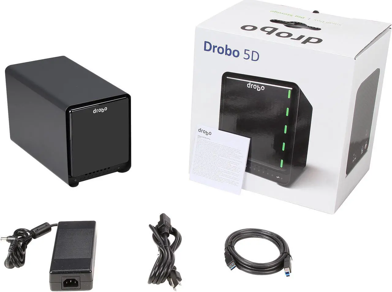 Alt view image 6 of 6 - Drobo Direct Attached Storage - 5 bay array with mSATA SSD acceleration - USB 3 and Thunderbolt ports (DRDR5A21)