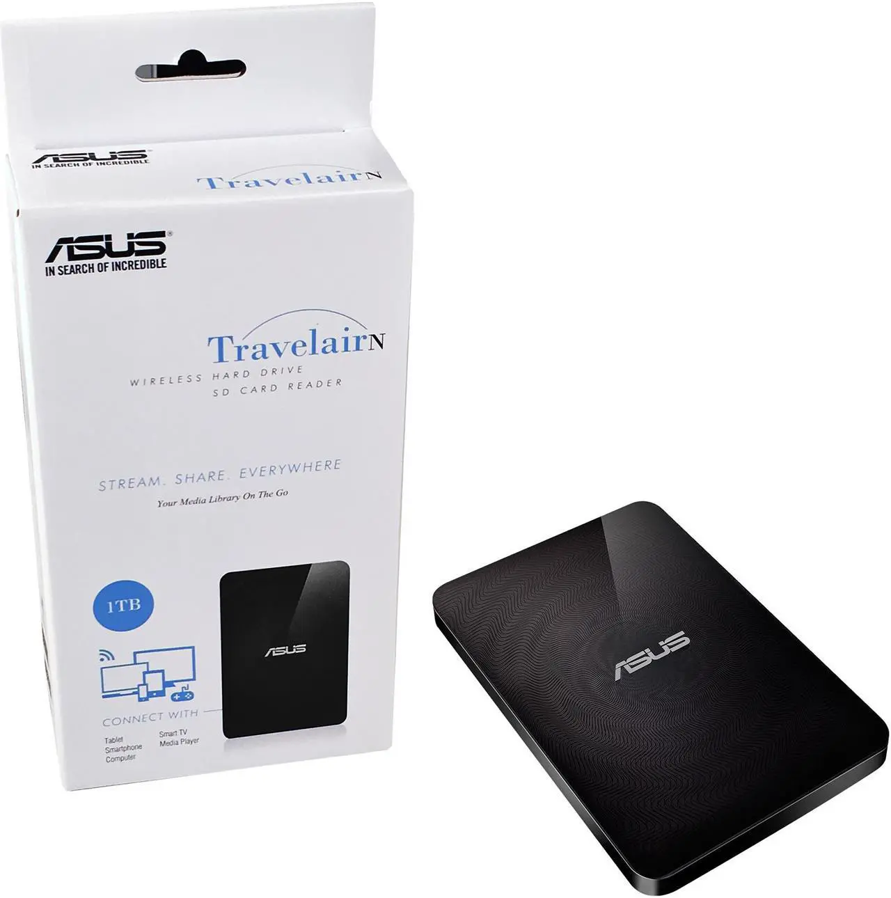 Alt view image 3 of 3 - ASUS Travelair N Wi-Fi USB 3.0 1 TB Wireless Hard Drive with built-in SD card reader