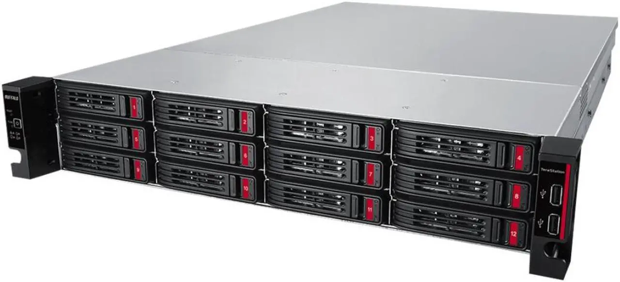 Alt view image 2 of 9 - BUFFALO TeraStation TS51220RH3204 4-Bay NAS 32TB (4x8TB) with Enterprise-Grade Hard Drives Included Rackmount Network Attached Storage
