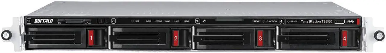 Alt view image 7 of 9 - BUFFALO TeraStation TS51220RH3204 4-Bay NAS 32TB (4x8TB) with Enterprise-Grade Hard Drives Included Rackmount Network Attached Storage