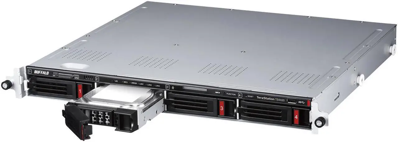 Alt view image 9 of 9 - BUFFALO TeraStation TS51220RH3204 4-Bay NAS 32TB (4x8TB) with Enterprise-Grade Hard Drives Included Rackmount Network Attached Storage