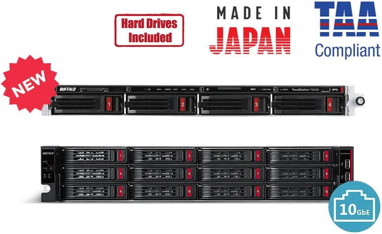 Alt view image 5 of 9 - BUFFALO TeraStation TS51220RH3204 4-Bay NAS 32TB (4x8TB) with Enterprise-Grade Hard Drives Included Rackmount Network Attached Storage