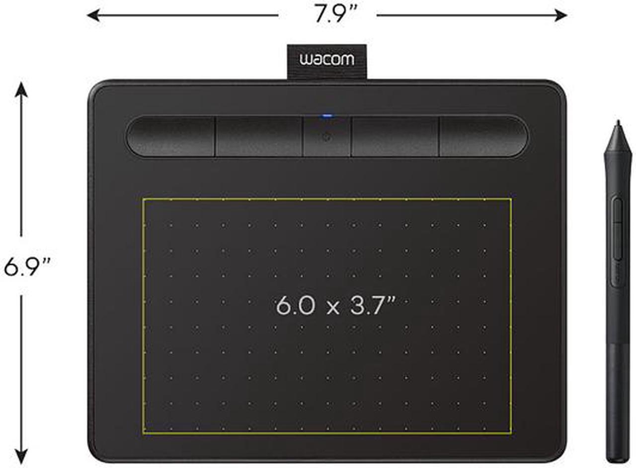 Alt view image 4 of 7 - Wacom Intuos Wireless Graphics Drawing Tablet with 3 Bonus Software Included, 7.9" X 6.3", Black (CTL4100WLK0) Small (Wireless)