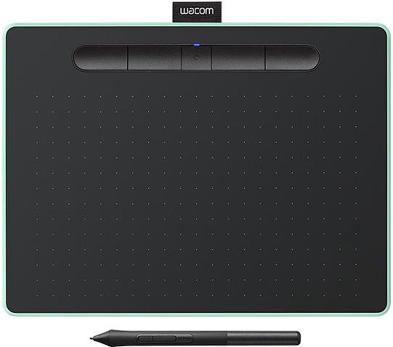 Wacom Intuos Wireless Graphics Drawing Tablet for Mac, PC, Chromebook & Android (Medium) with Software Included - Black with Pistachio Accent (CTL6100WLE0)