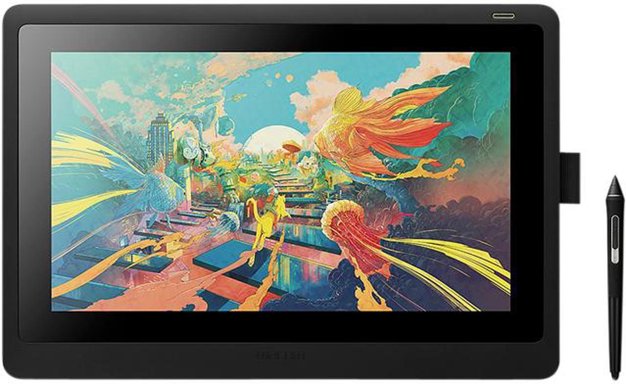 Wacom Cintiq 16 Drawing Tablet with Full HD 15.4-Inch Display Screen, 8192 Pressure Sensitive Pro Pen 2 Tilt Recognition, Compatible with Mac OS Windows and All Pens