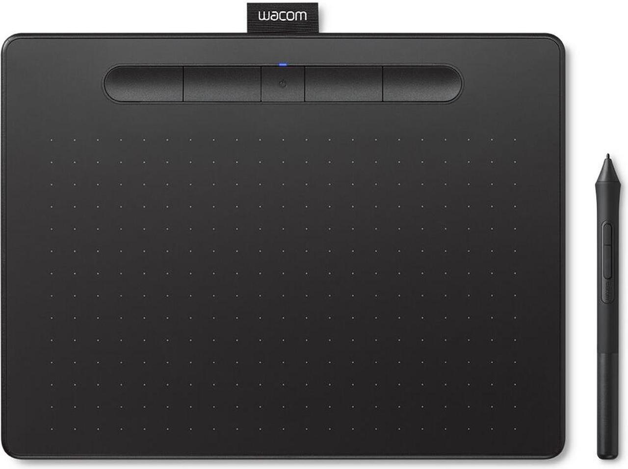 Wacom Intuos Medium Bluetooth Graphics Drawing Tablet, Portable for Teachers, Students and Creators, 4 Customizable ExpressKeys, Compatible with Chromebook Mac OS Android and Windows - Black