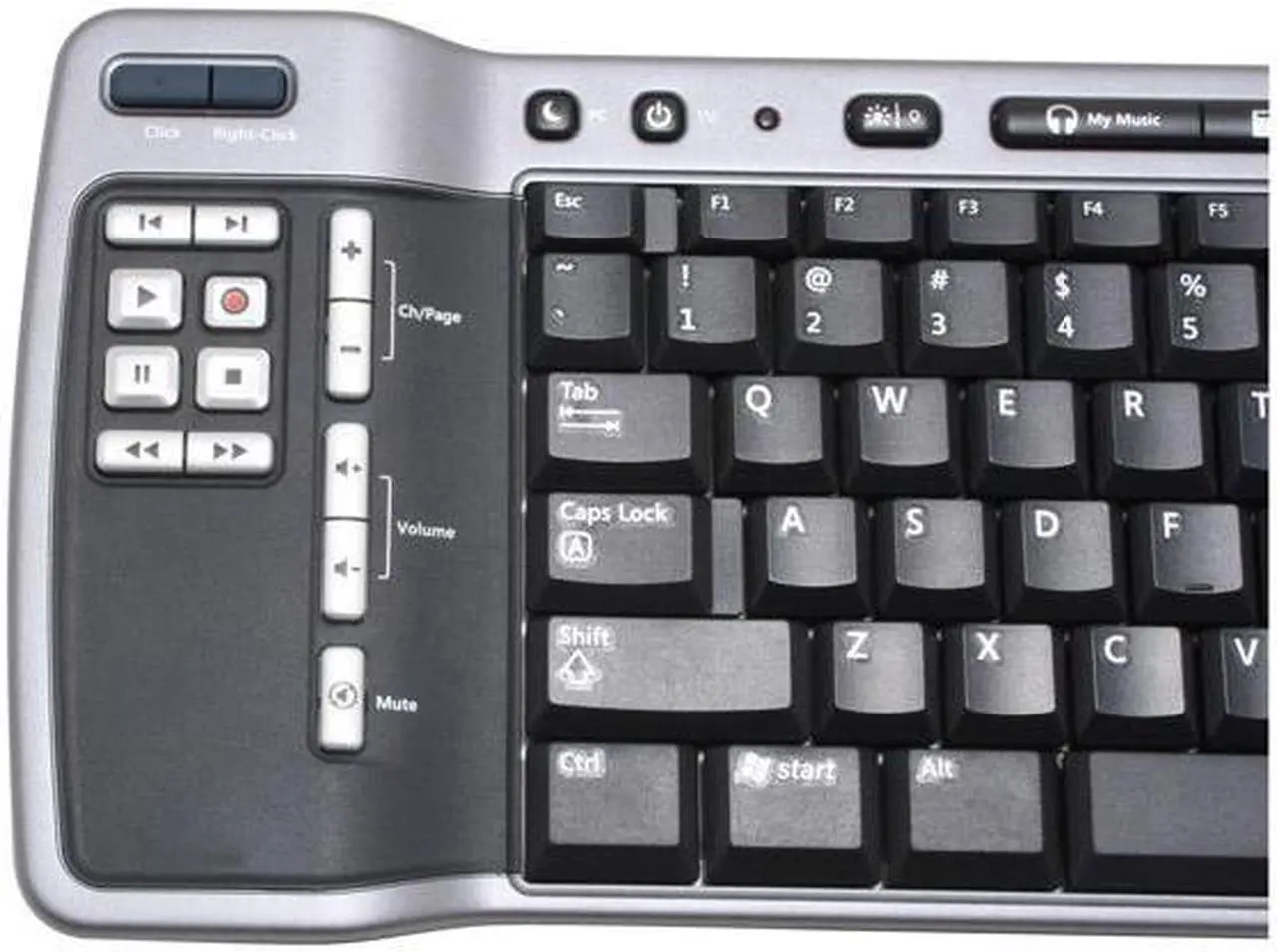 Alt view image 3 of 6 - Microsoft Remote ZV7-00009 Black 83 Normal Keys 36 Function Keys IR Wireless Slim Keyboard for Windows XP Media Center Edition - OEM