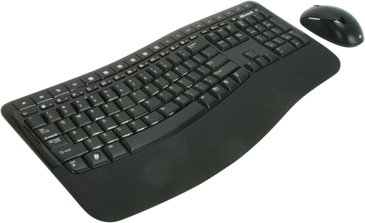 Main image of Microsoft Wireless Comfort Desktop 5000 CSD-00001 Black 104 Normal Keys USB RF Wireless Ergonomic Keyboard & Mouse