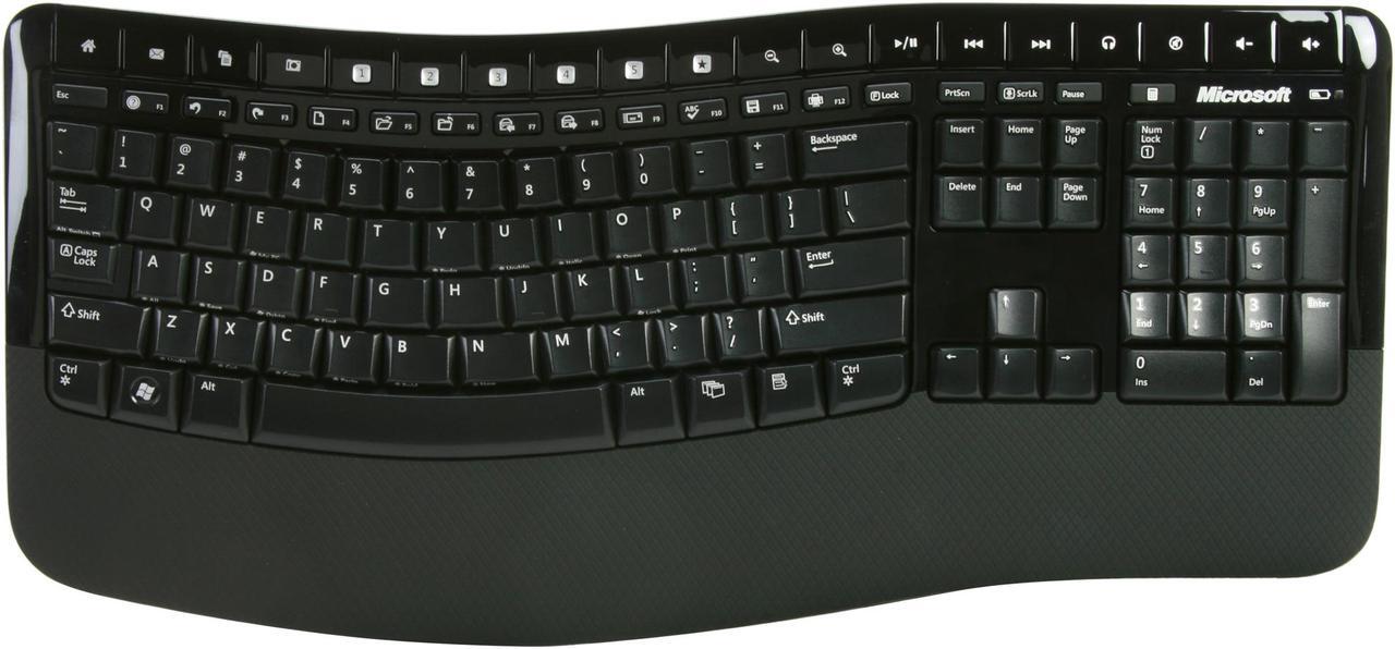 Alt view image 2 of 8 - Microsoft Wireless Comfort Desktop 5000 CSD-00001 Black 104 Normal Keys USB RF Wireless Ergonomic Keyboard & Mouse