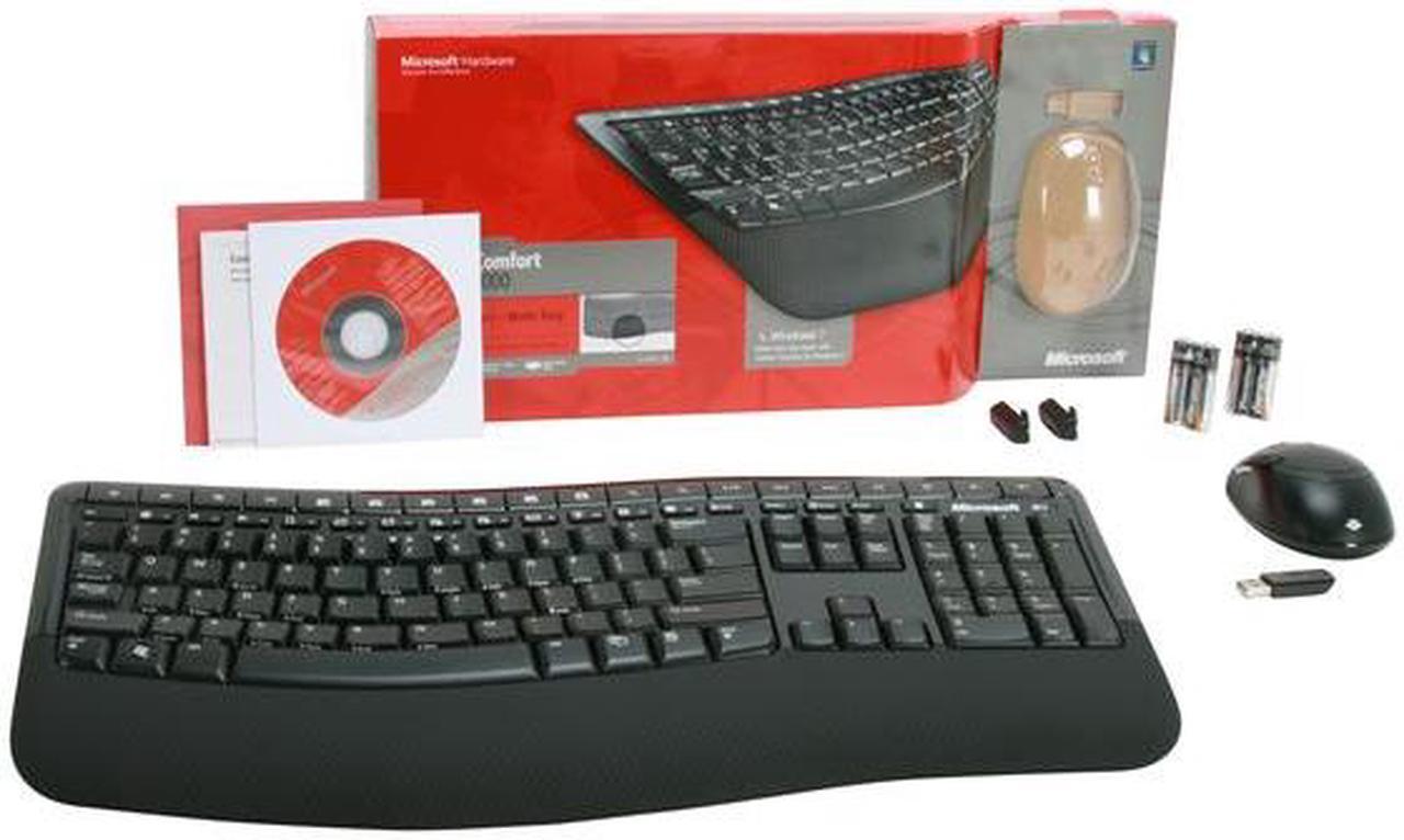 Alt view image 8 of 8 - Microsoft Wireless Comfort Desktop 5000 CSD-00001 Black 104 Normal Keys USB RF Wireless Ergonomic Keyboard & Mouse