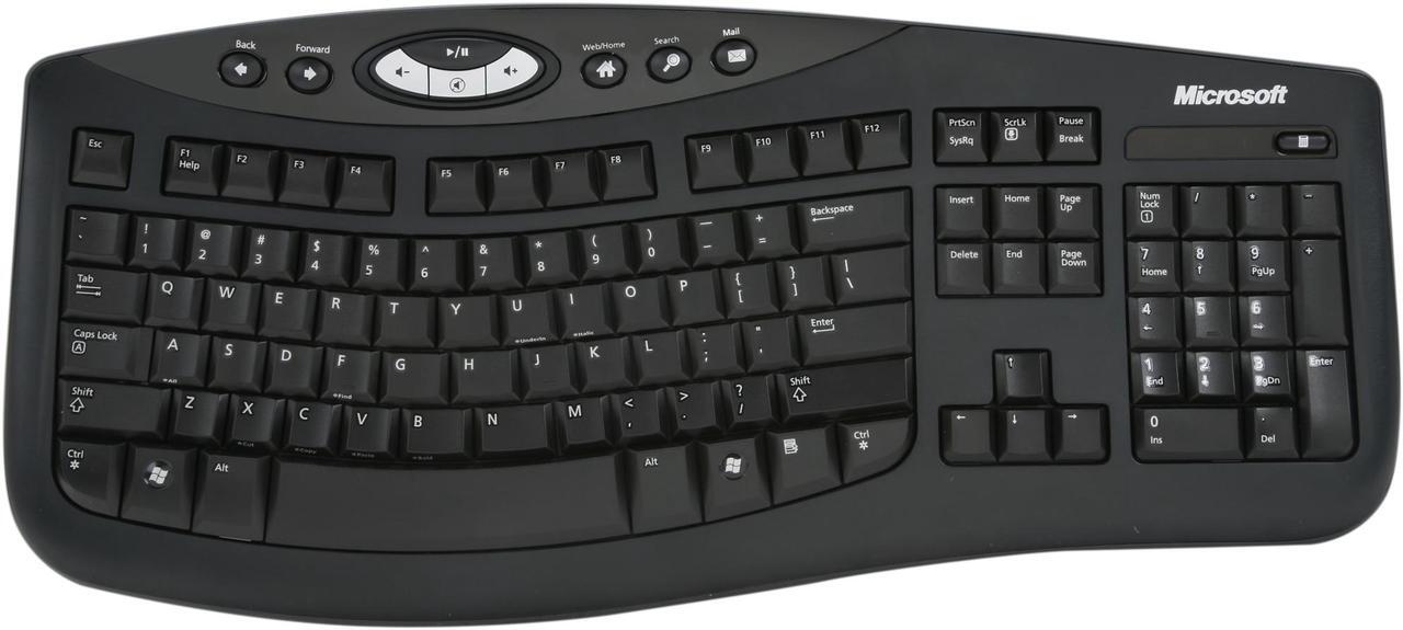 Alt view image 2 of 4 - Microsoft Comfort Curve Keyboard 2000 7FH-00001 Black USB Wired Ergonomic Keyboard