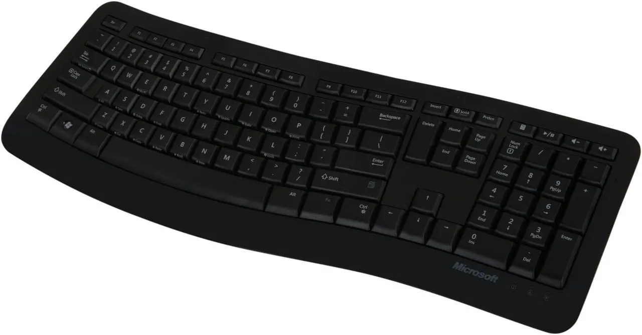 Microsoft 3XJ00001 Black Wired Comfort Curve Keyboard 3000 for